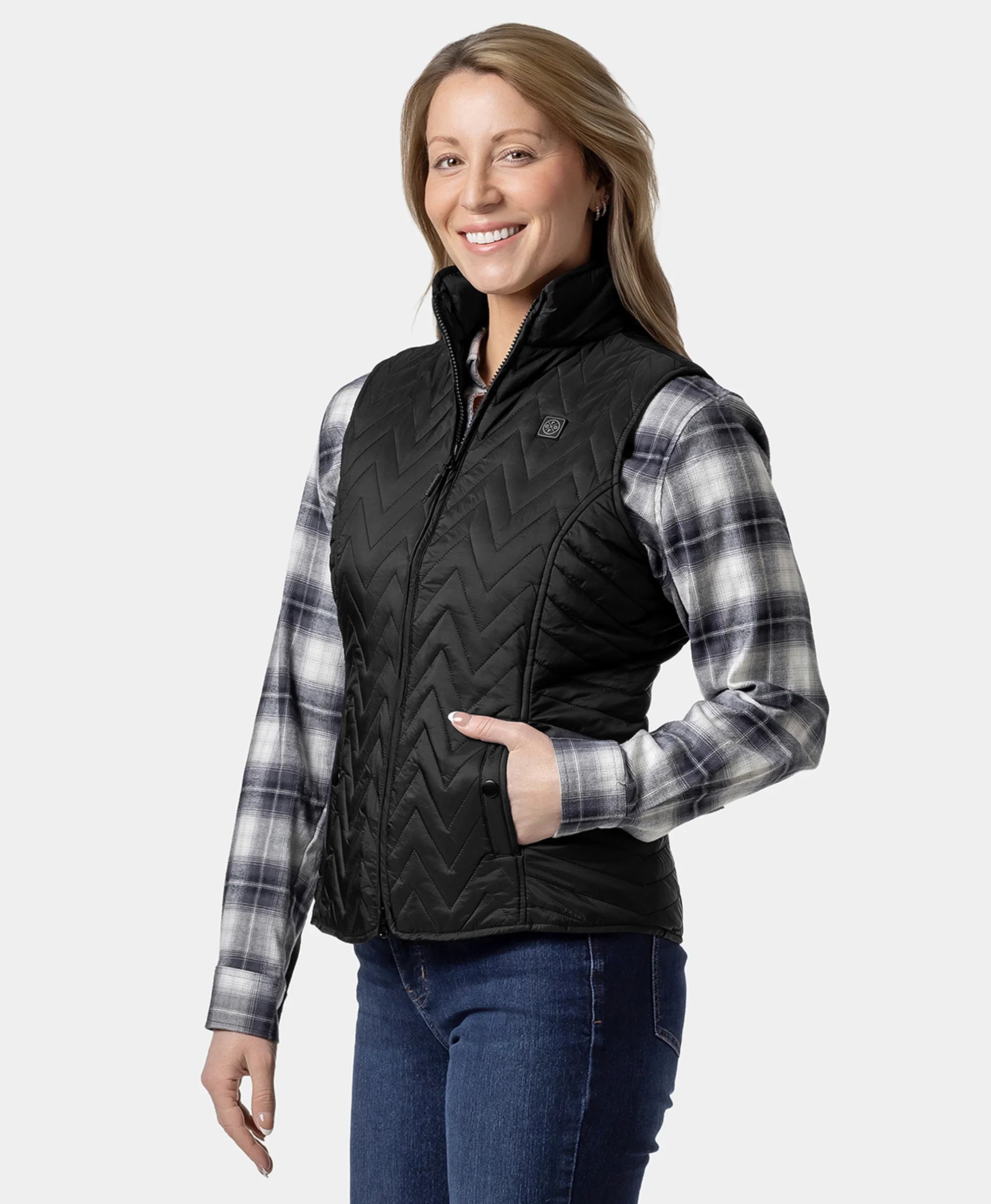 ORORO Heated Women's Heated Chevron Quilted Vest - Image 16