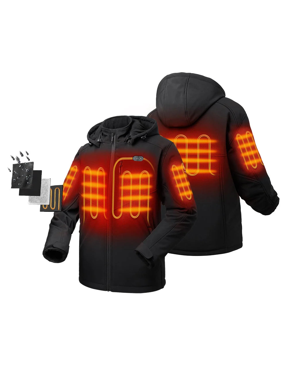 ORORO Heated Men's Heated Dual Control Jacket with 5 Heating Zones (Chest Heating) (Apparel Only) - Image 27
