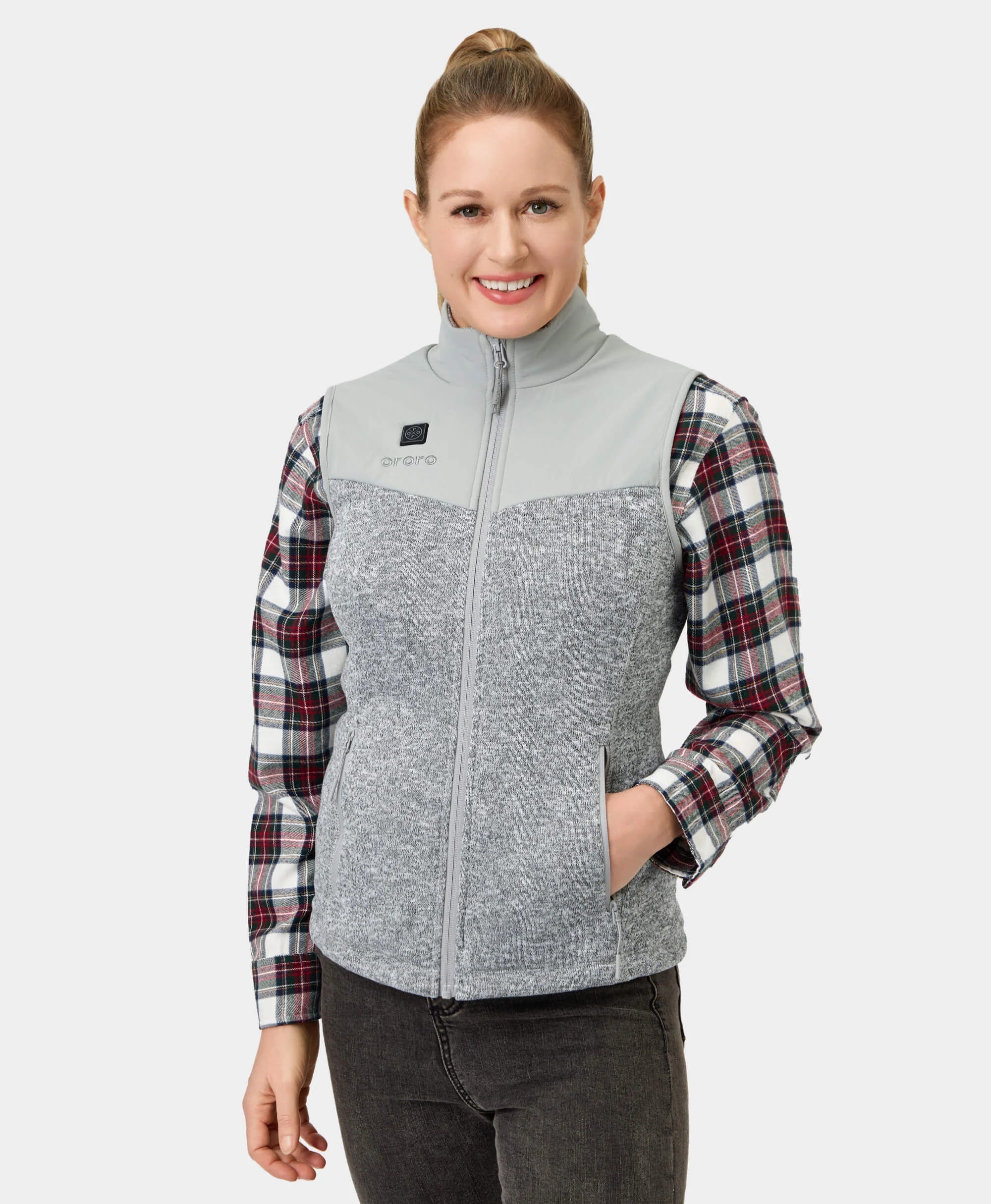 ORORO Heated Augusta Women's Heated Sweater Fleece Vest (Apparel Only) - Image 6