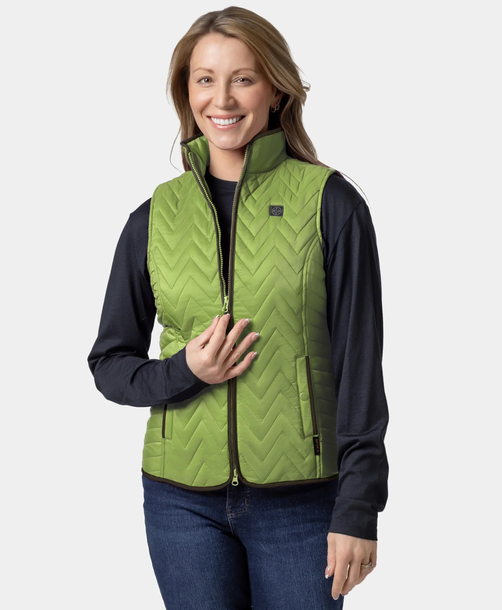 ORORO Heated Women's Heated Chevron Quilted Vest - Image 23