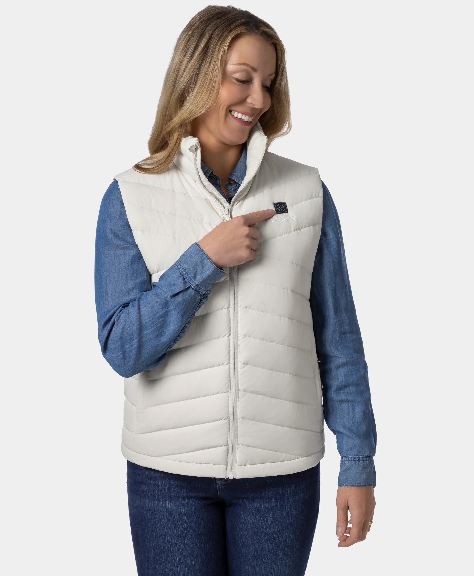 ORORO Heated Women's Heated Lightweight Down Vest (Apparel Only) - Image 43