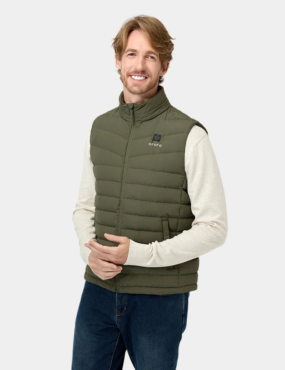 ORORO Heated (Open-box) Men's Heated Lightweight Down Vest (Battery Set Not Included) - Image 19