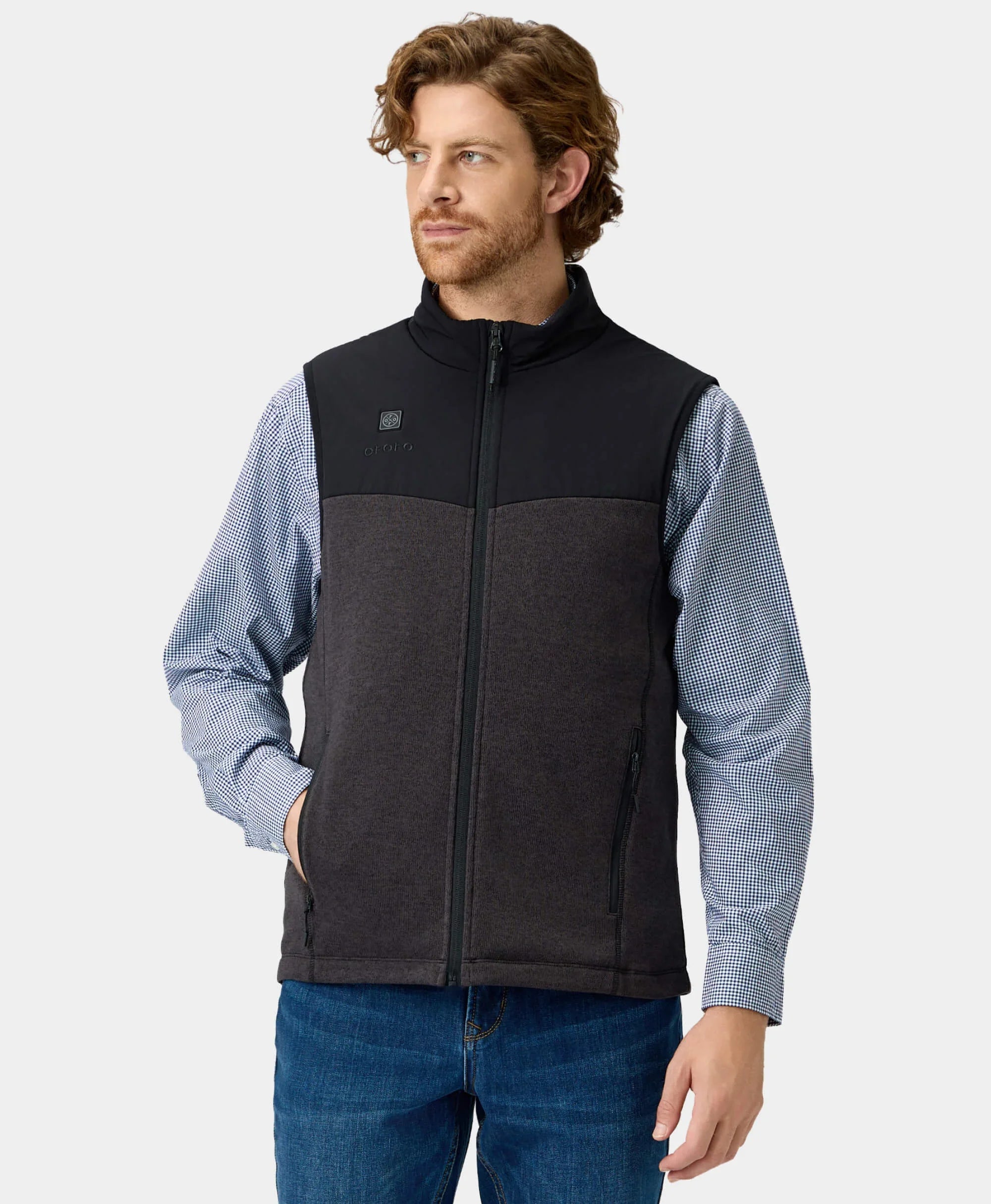 ORORO Heated (Open-box) Augusta Men's Heated Sweater Fleece Vest (Battery Set Not Included) - Image 3