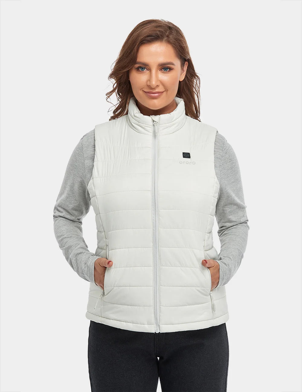 ORORO Heated Bundle Deal - ORORO Heated Women's Classic Heated Vest (Off-White) & Extra Mini 5K Battery - Image 6