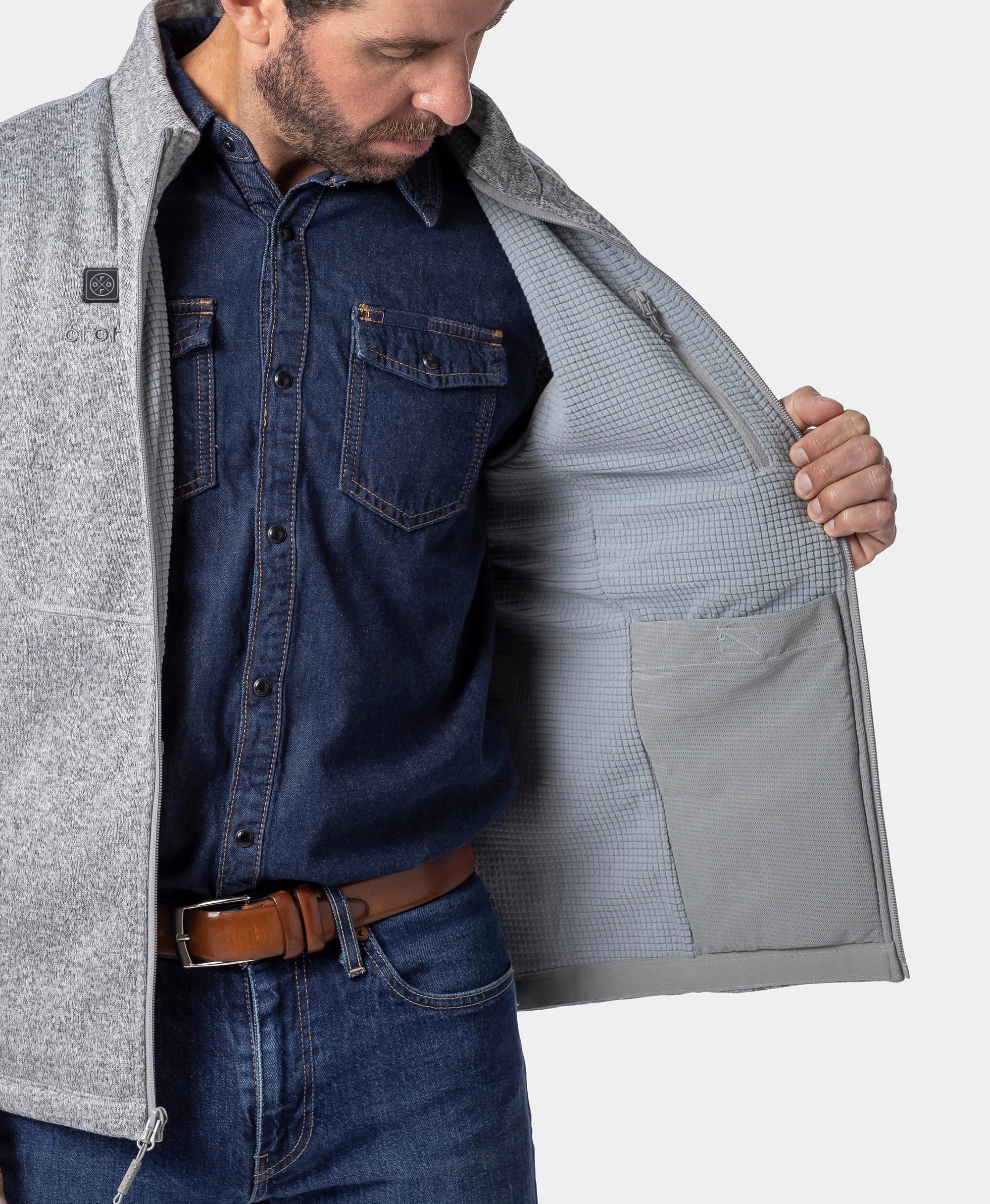 ORORO Heated Augusta Tournament ORORO Heated Men's 4-Zone Heated Sweater Fleece Vest (Apparel Only) - Image 10