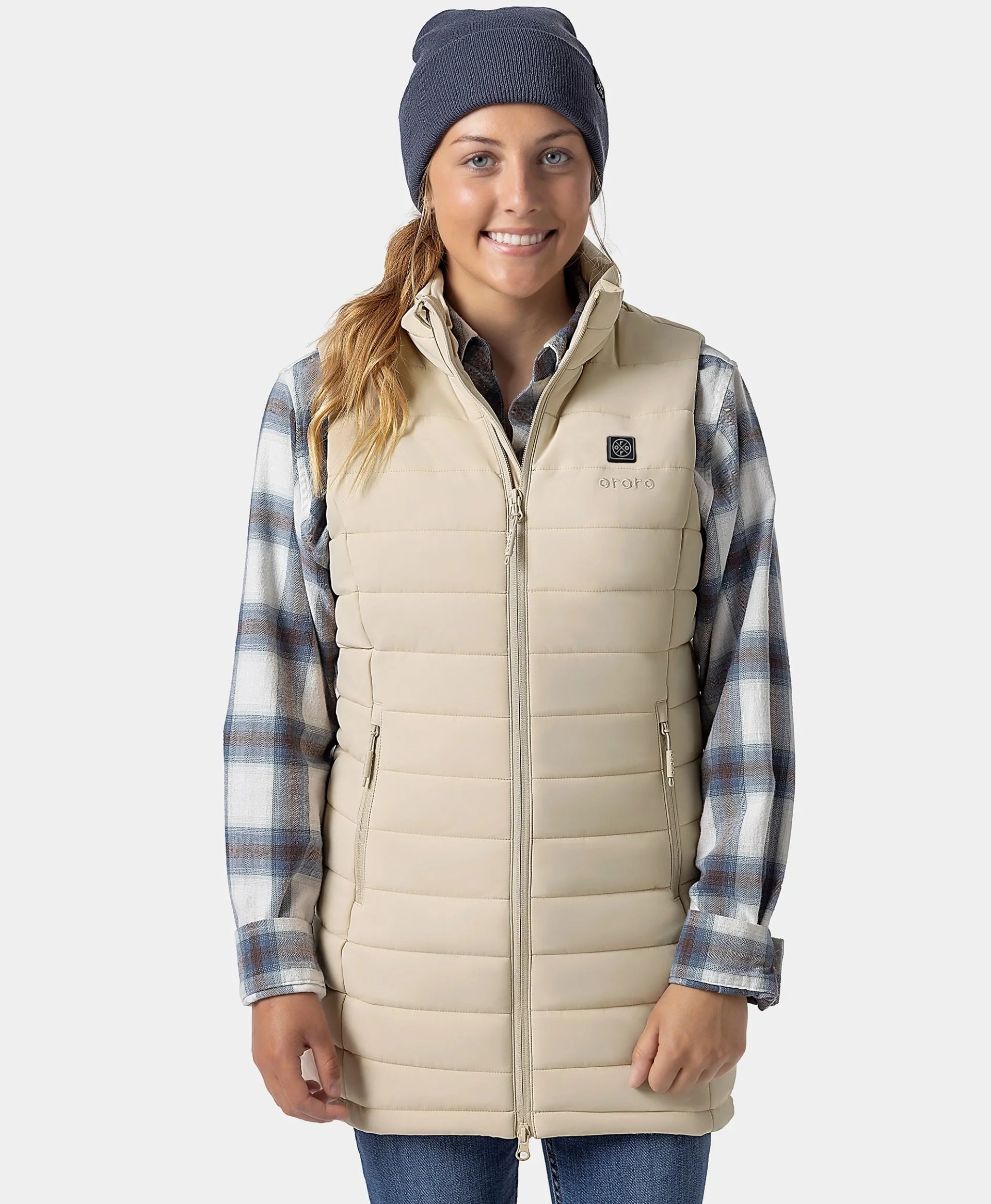 ORORO Heated Tribeca Women's Heated Long Puffer Vest - Image 69