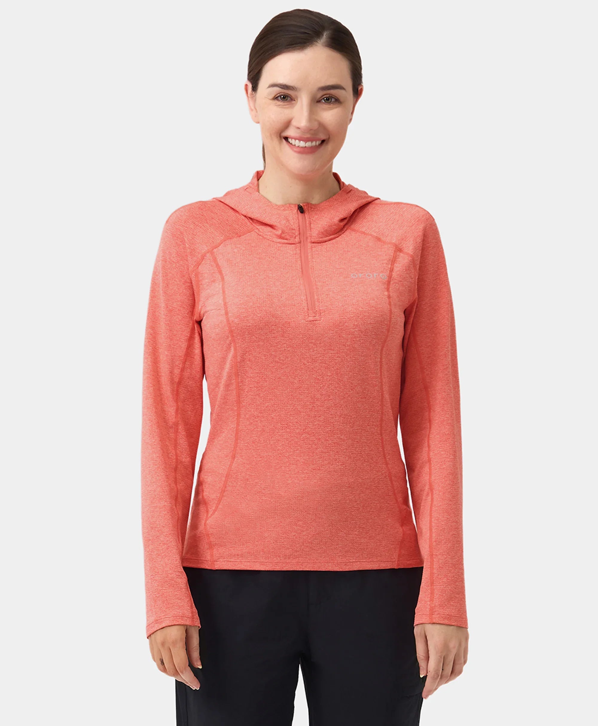ORORO Heated Women’s TechTrail ¼-Zip Hoodie - Image 2