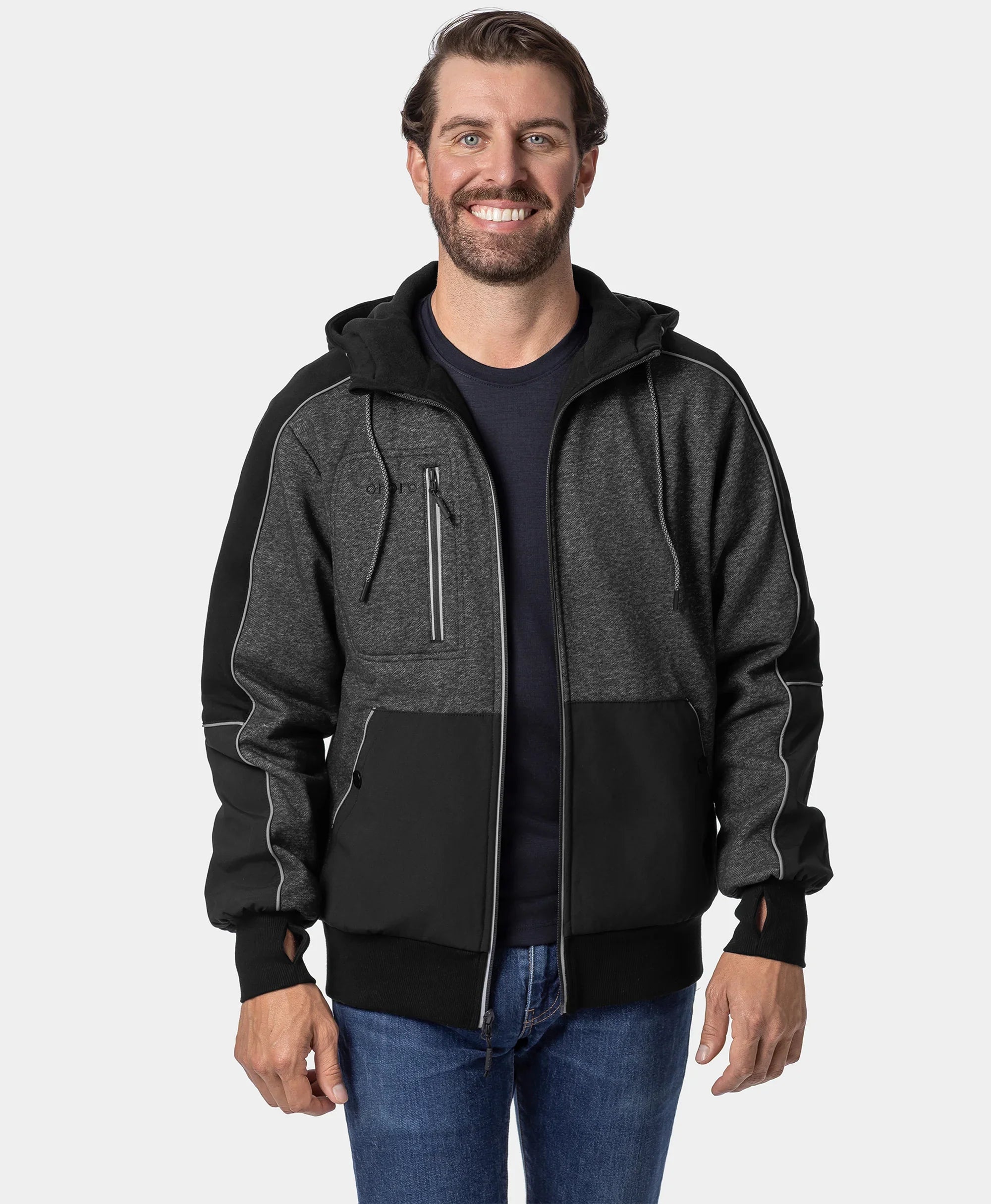 ORORO Heated (Open-box) Wayne Unisex 5-Zone Heated Full-Zip Hoodie (Battery Set Not Included) - Image 6