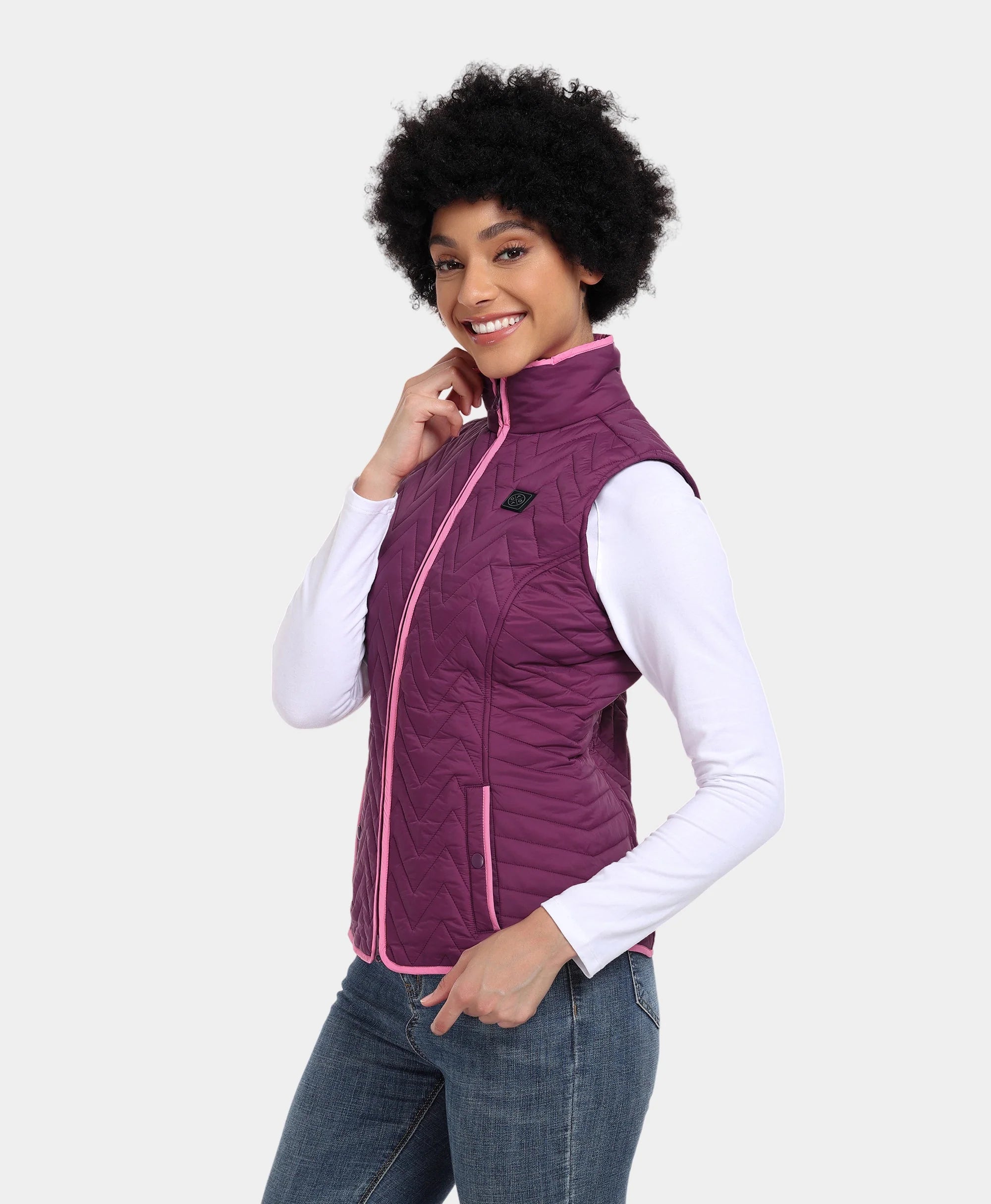ORORO Heated Women's Heated Chevron Quilted Vest (Apparel Only) - Image 3