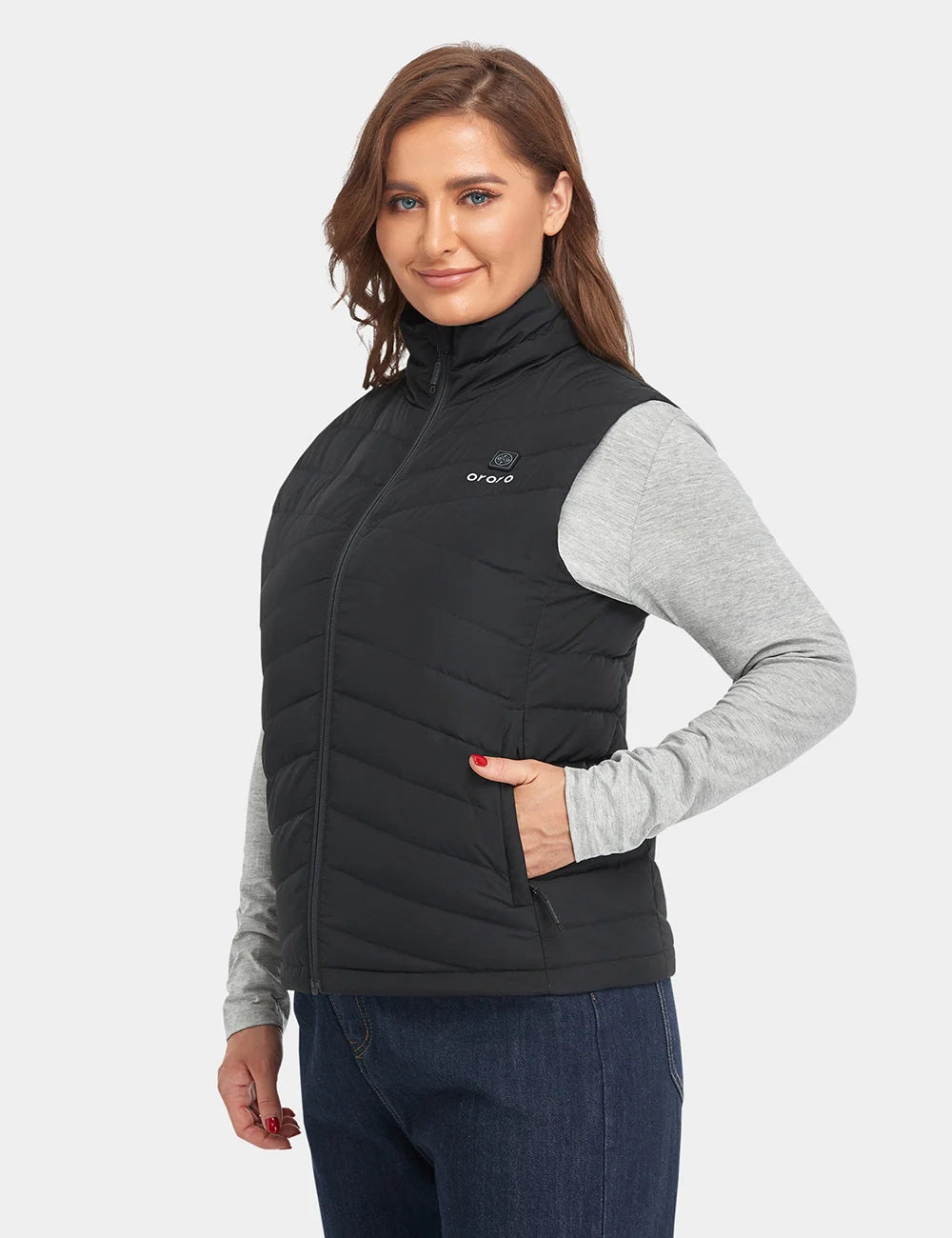 ORORO Heated Women's Heated Lightweight Down Vest (Apparel Only) - Image 6