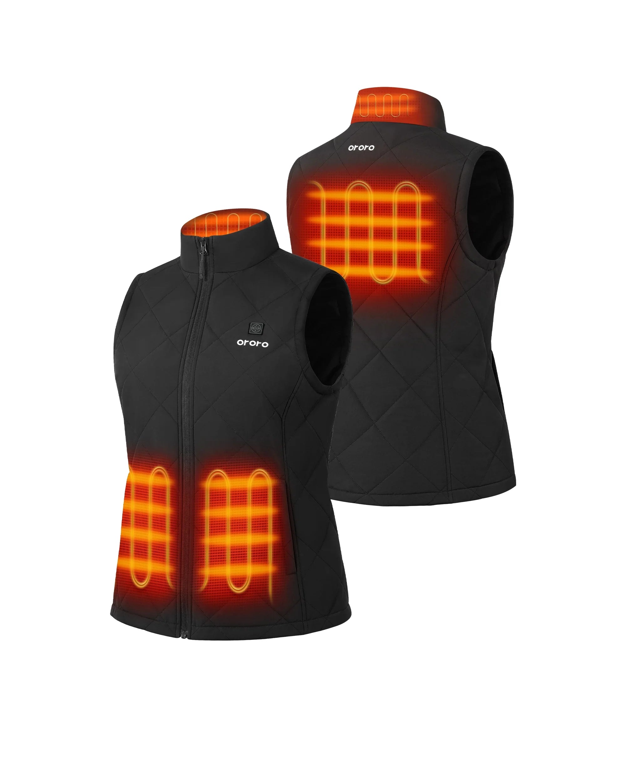 ORORO Heated Women's Heated Quilted Vest - Black - Image 2