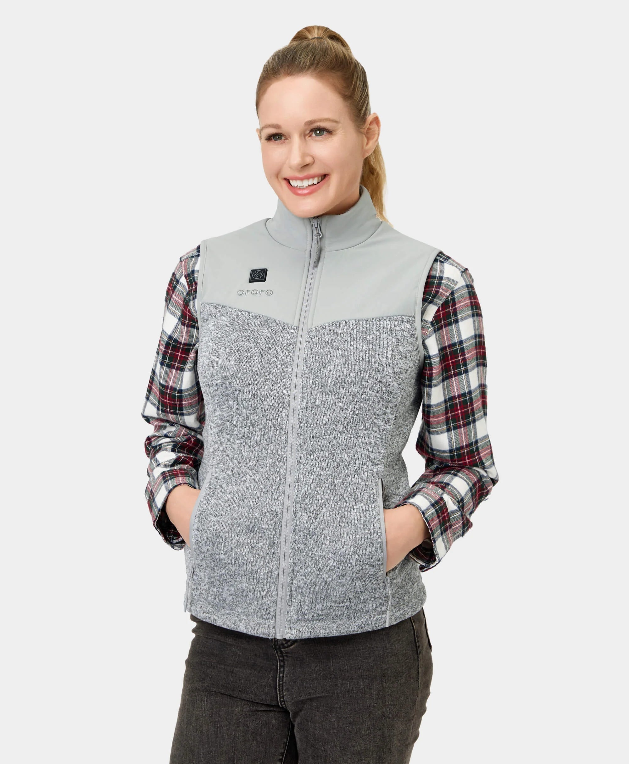 ORORO Heated Augusta Women's Heated Sweater Fleece Vest (Apparel Only) - Image 7