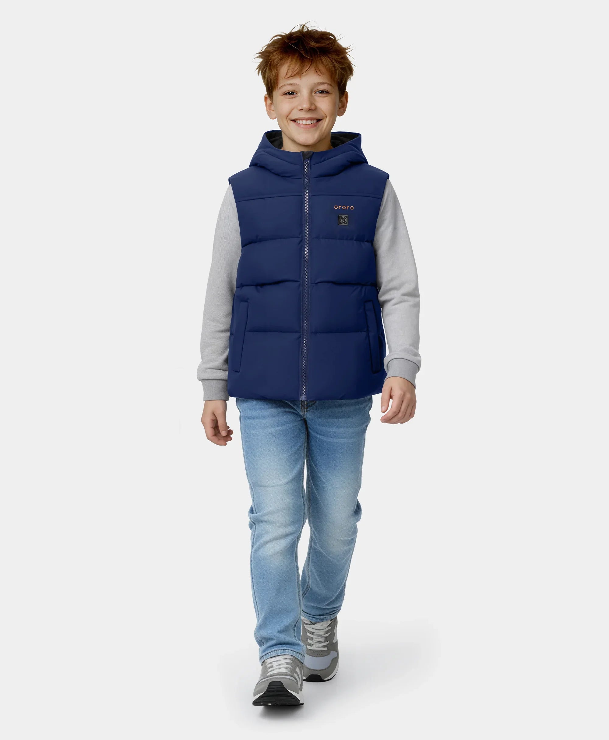ORORO Heated (Open-box) Kids' 4-Zone Hooded Heated Down Vest (Battery Set Not Included) - Image 5