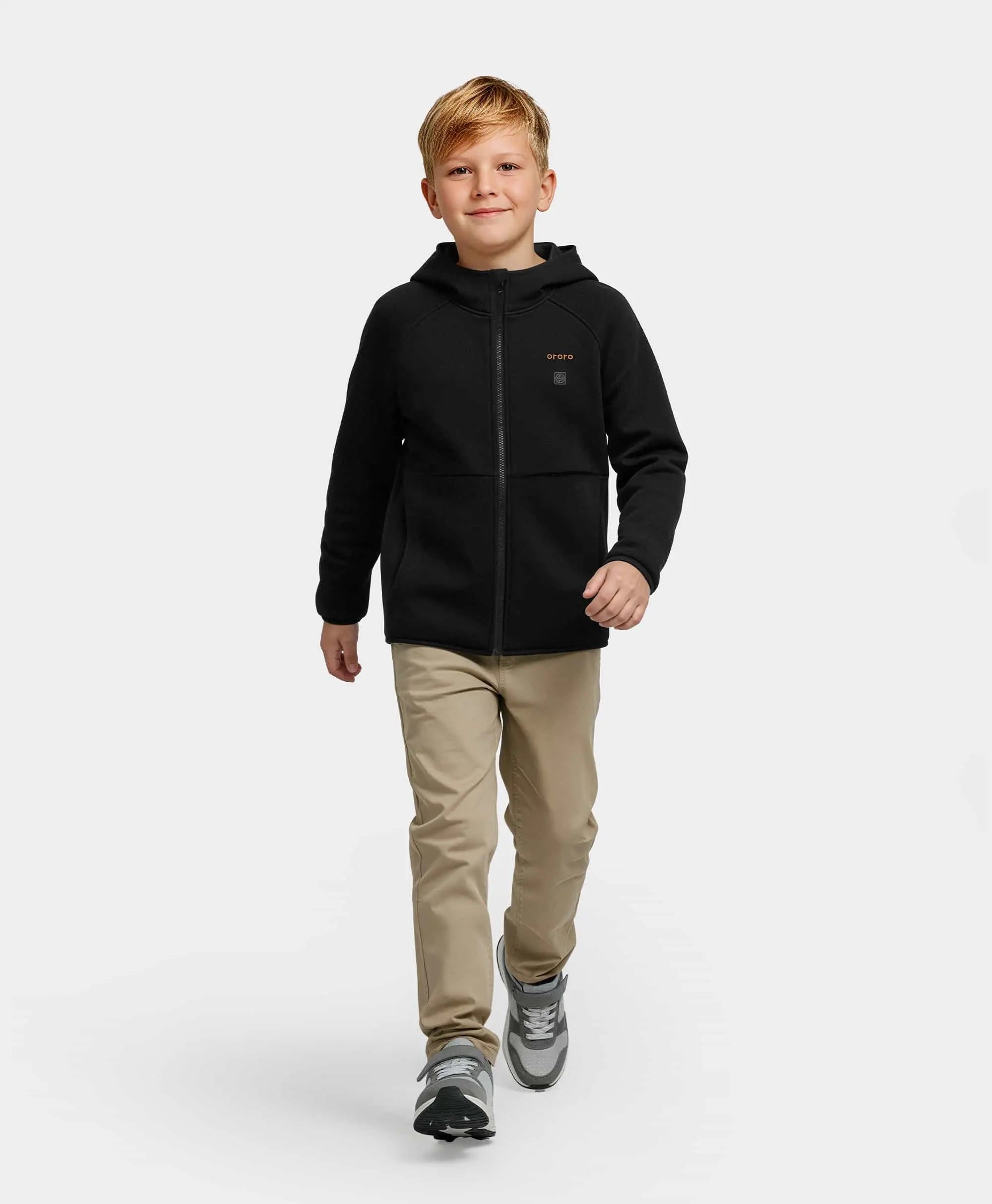 ORORO Heated (Open-box) Kids' 4-Zone Heated Full-Zip Fleece Hoodie (Battery Set Not Included) - Image 16