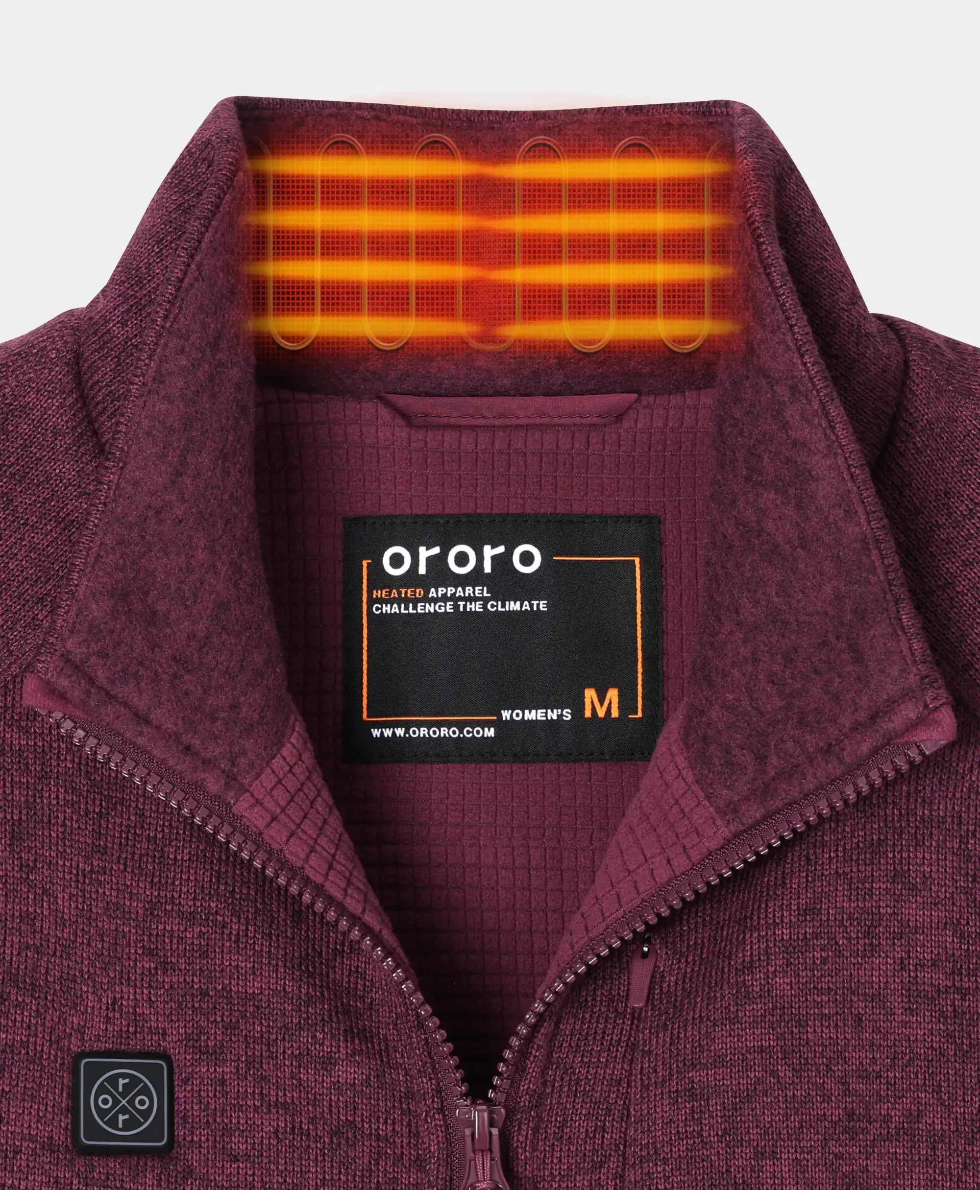 ORORO Heated (Open-box) Augusta Tournament Women's 4-Zone Heated Sweater Fleece Jacket (Battery Set Not Included) - Image 4