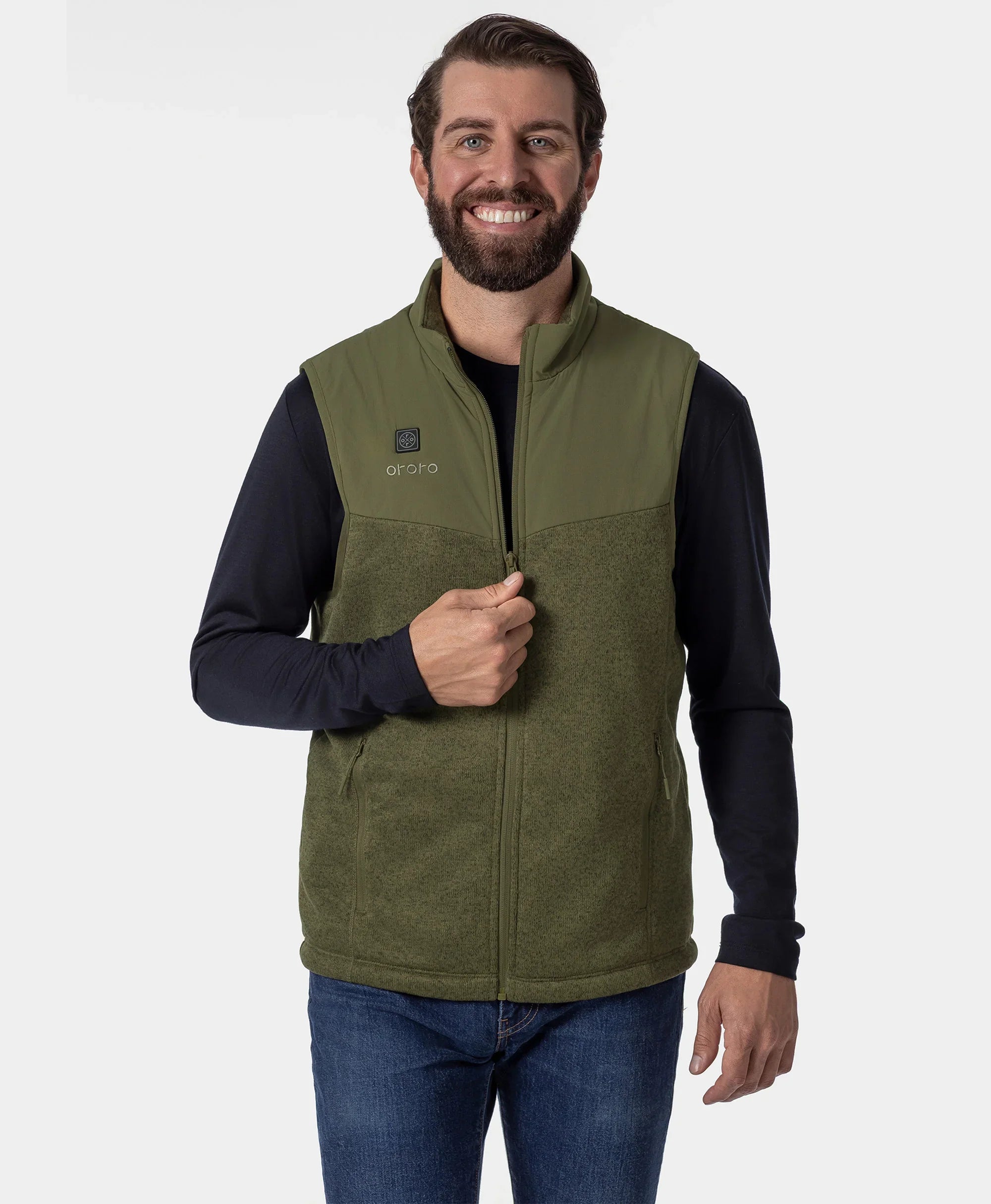 ORORO Heated Augusta Men's Heated Sweater Fleece Vest - Image 27