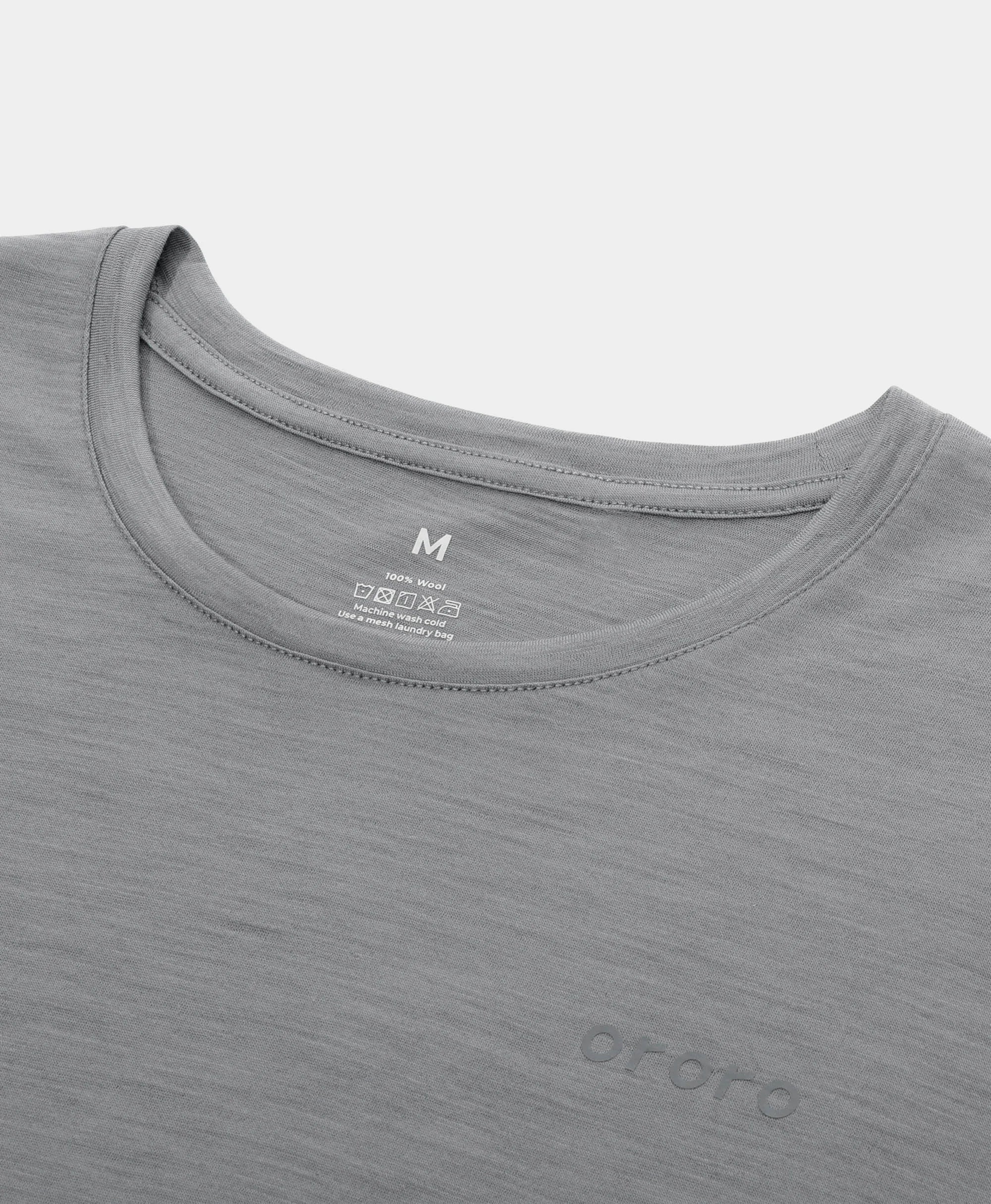 ORORO Heated Men’s Short Sleeve 100% Wool T-Shirt - Image 15