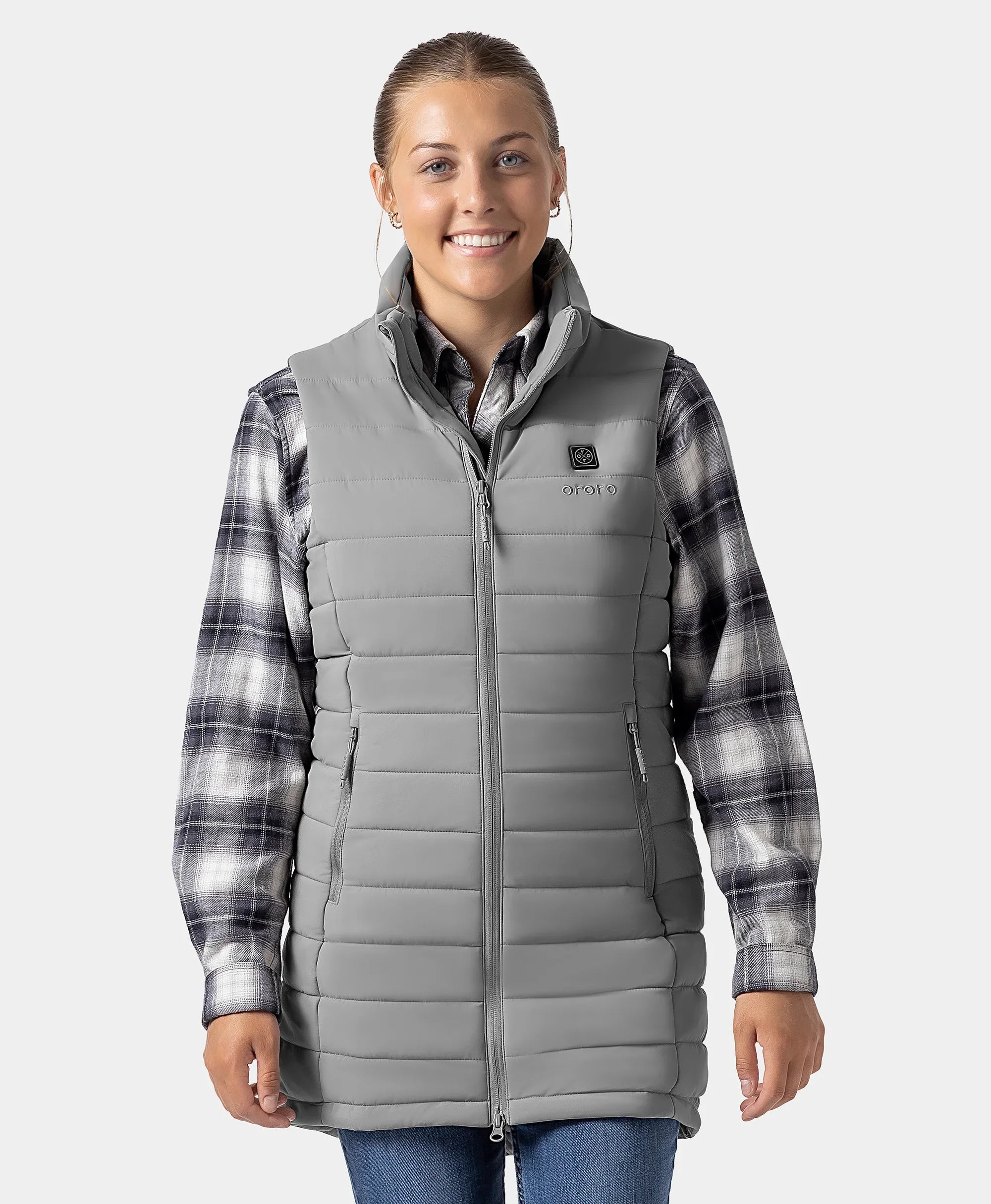 ORORO Heated Tribeca Women's Heated Long Puffer Vest - Image 8