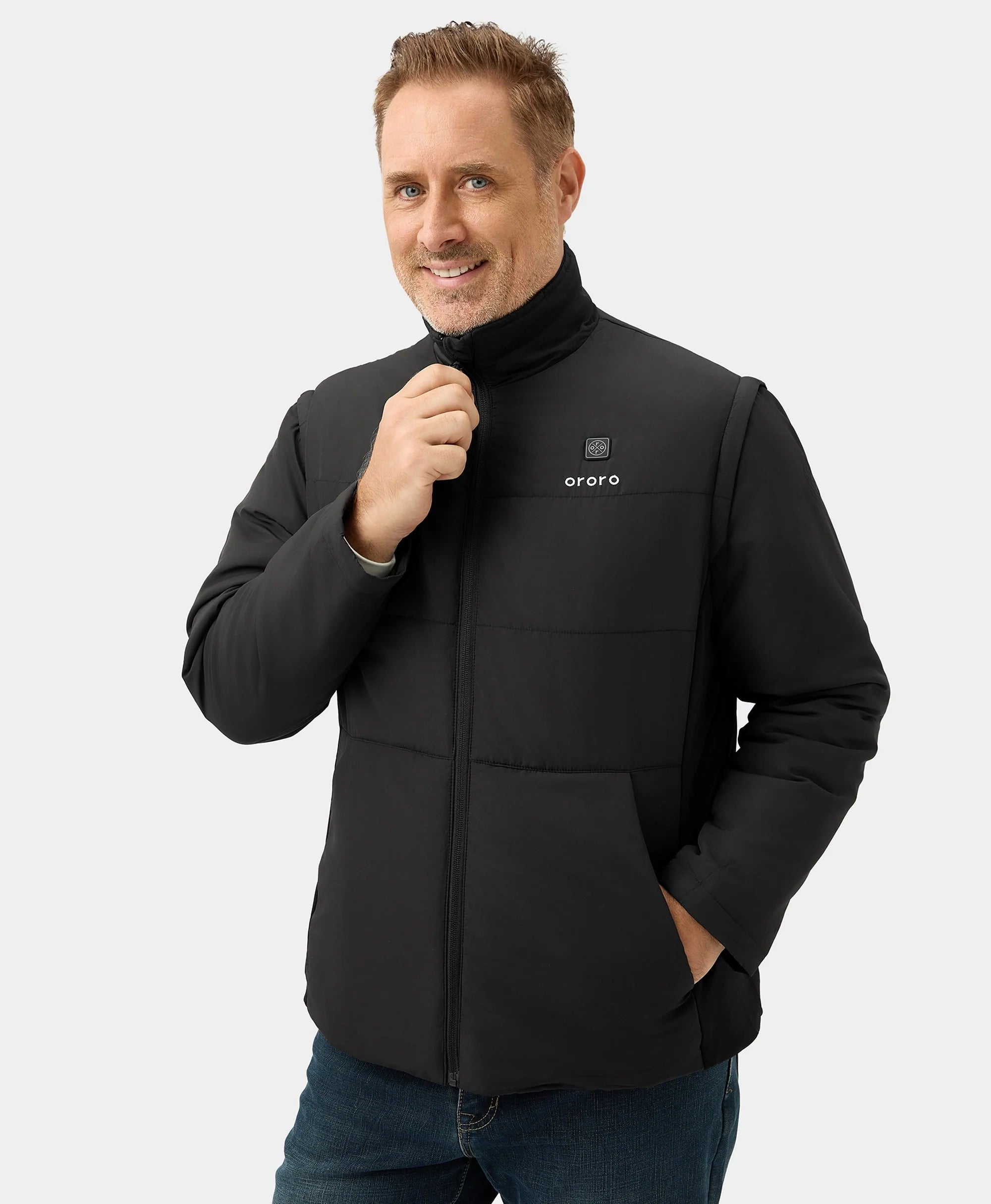 ORORO Heated Men's Heated Golf Jacket (with Zip-Off Sleeves) (Apparel Only) - Image 10