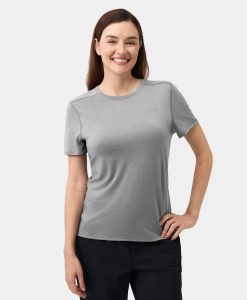 Alternative view of ORORO Heated Women's Short Sleeve 100% Wool T-Shirt