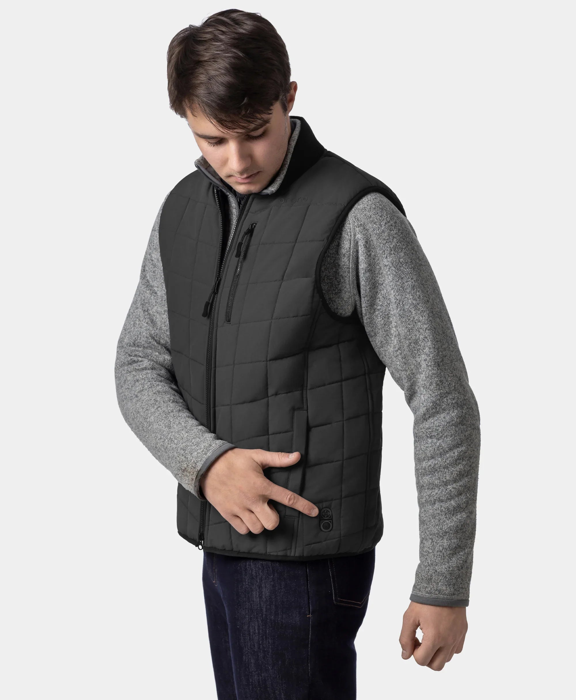 ORORO Heated Scranton Men's 5-Zone Insulated Heated Bomber Vest (Apparel Only) - Image 21