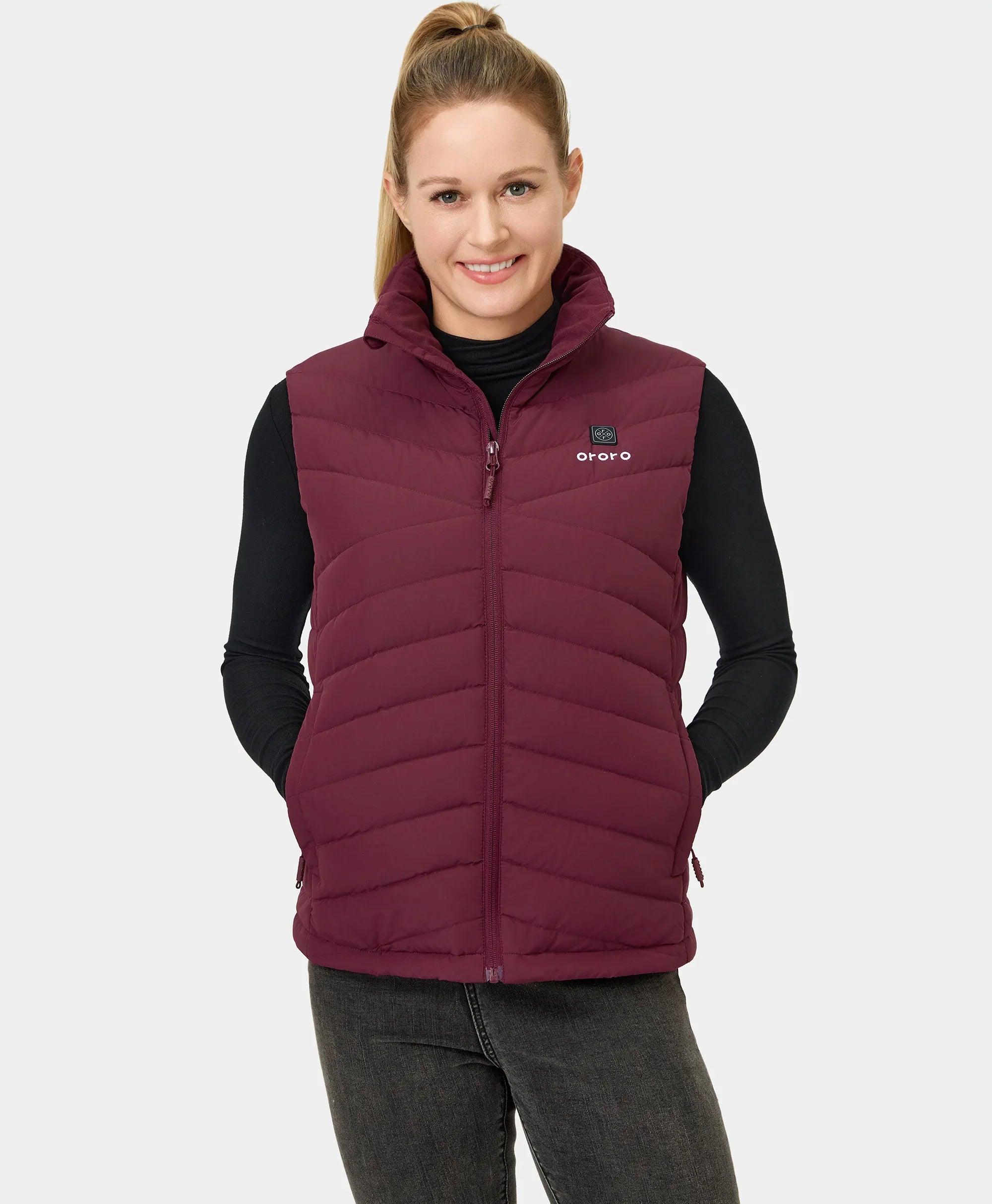 ORORO Heated Women's Heated Lightweight Down Vest - Image 19