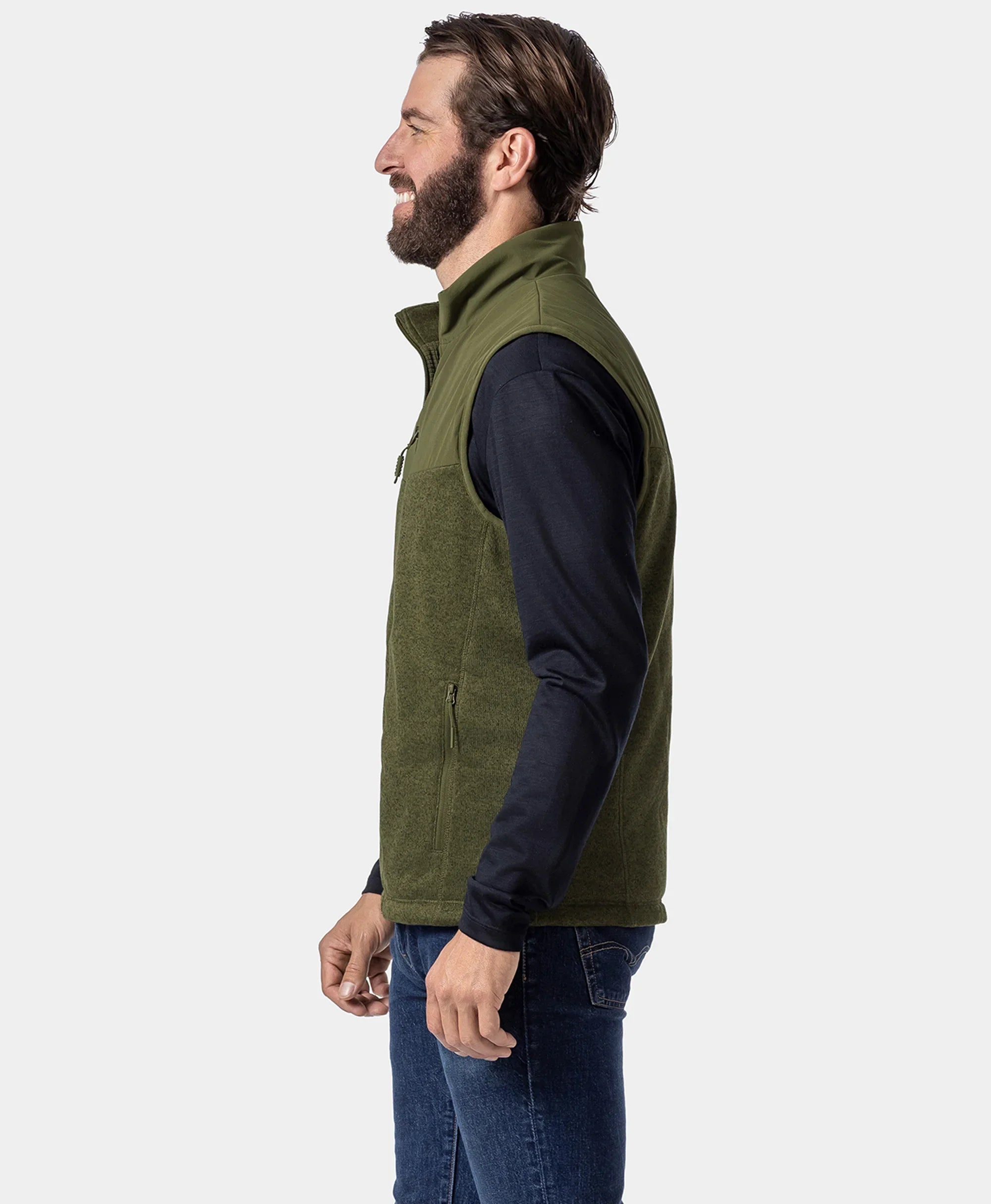 ORORO Heated Augusta Men's Heated Sweater Fleece Vest - Image 28