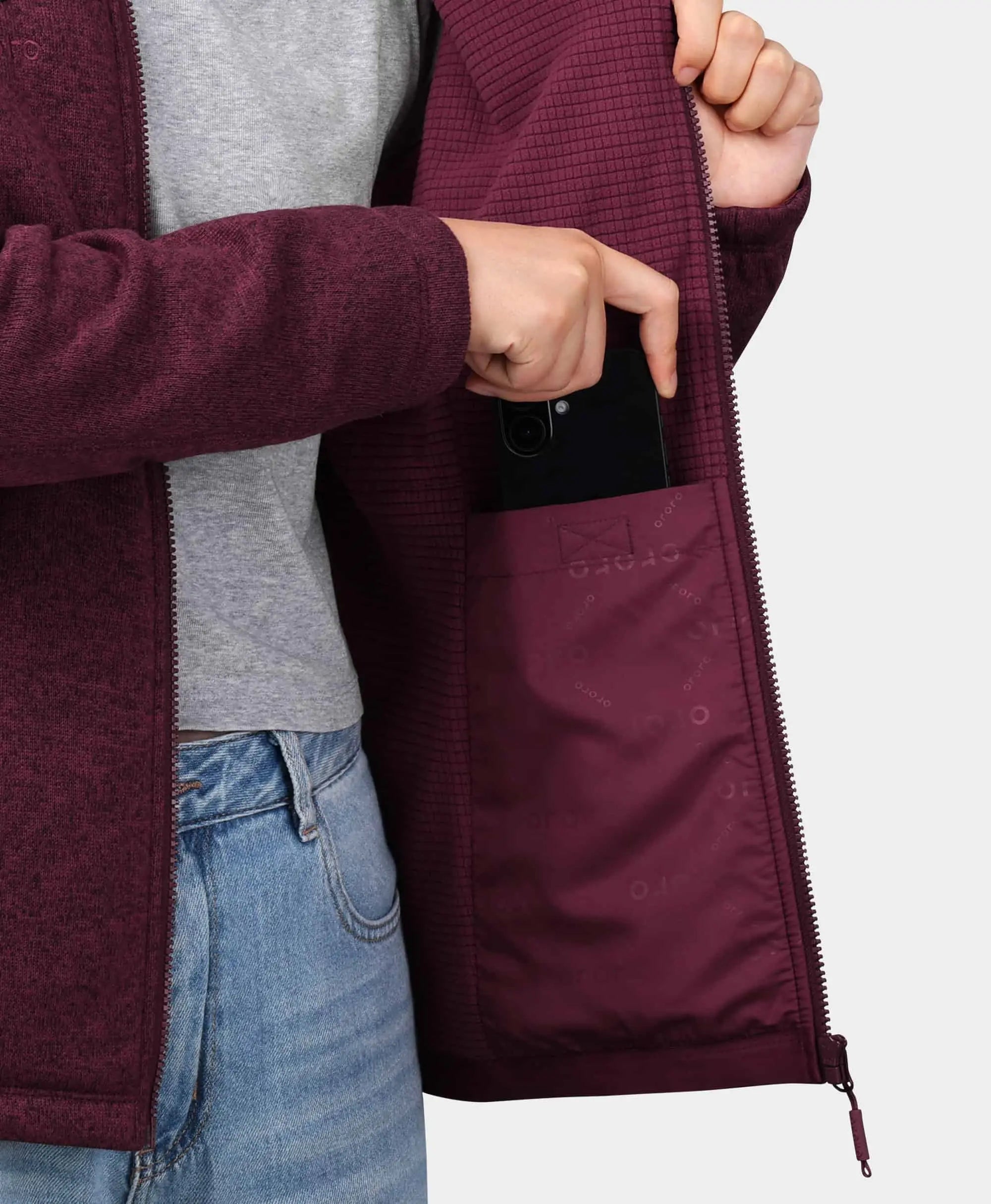 ORORO Heated (Open-box) Augusta Tournament Women's 4-Zone Heated Sweater Fleece Jacket (Battery Set Not Included) - Image 6