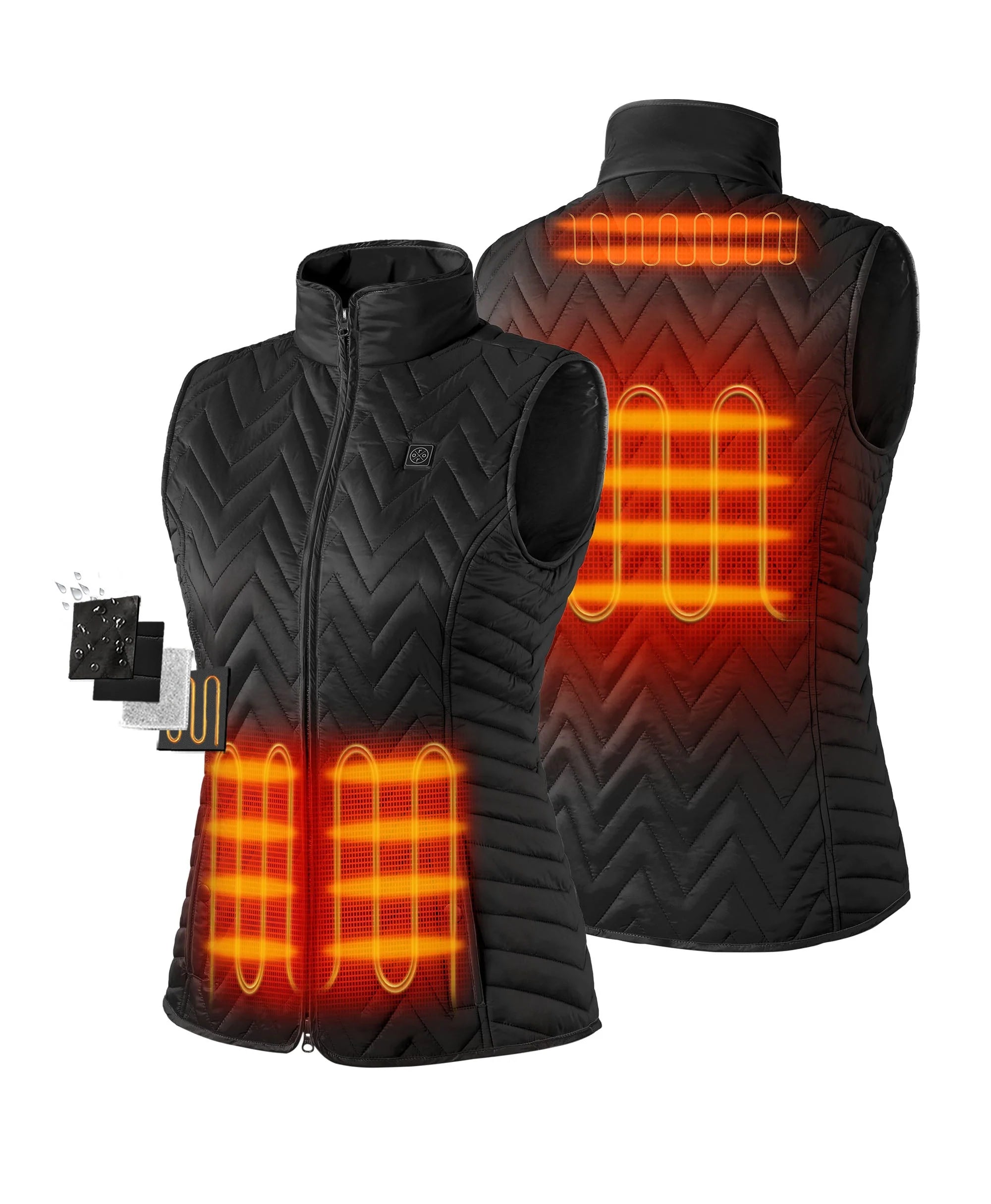 ORORO Heated Women's Heated Chevron Quilted Vest (Apparel Only) - Image 14