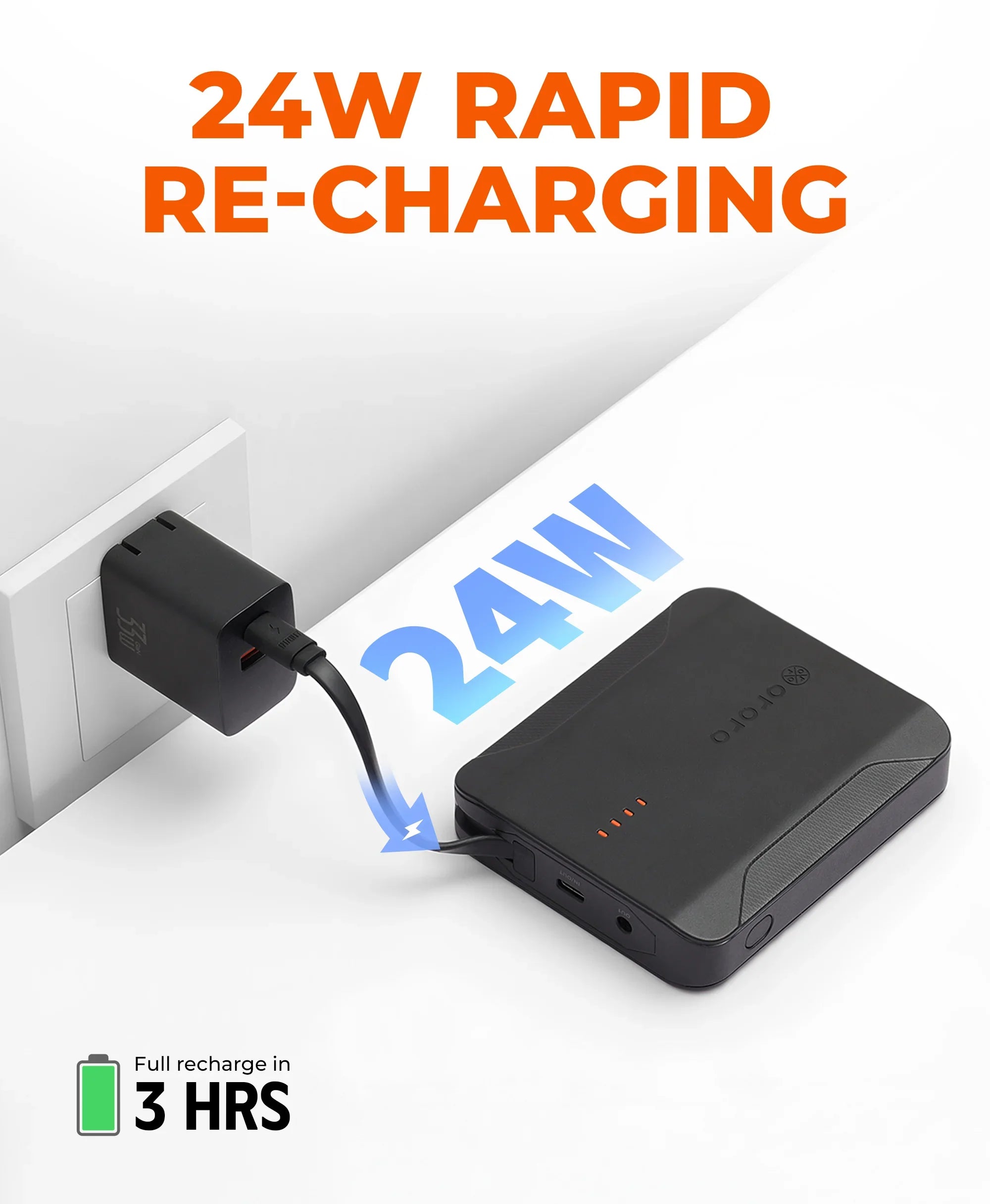 ORORO Heated (Open-box) PD 7K Rechargeable Battery (USB-C, 30W Power Delivery) - Image 5