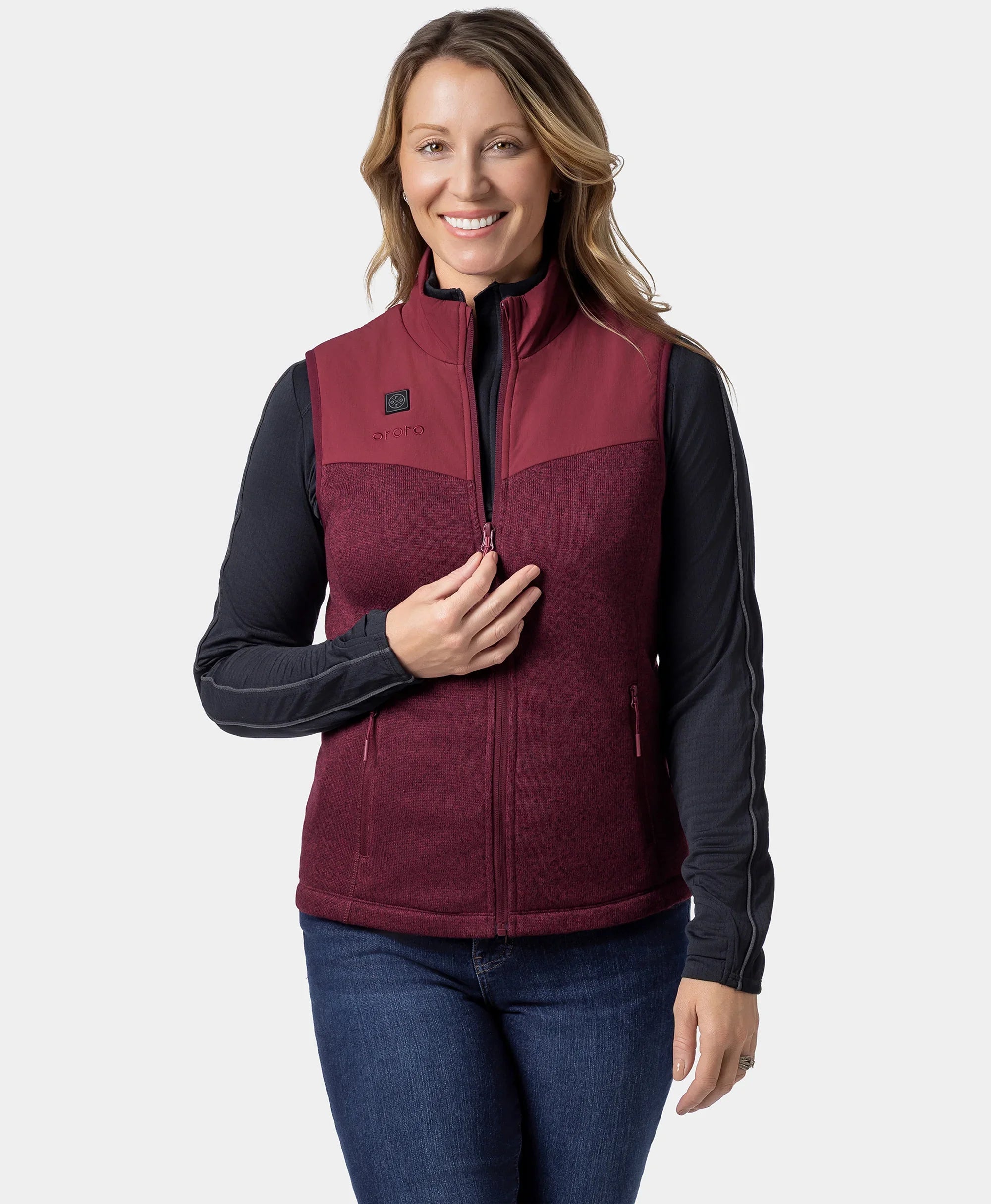 ORORO Heated Augusta Women's Heated Sweater Fleece Vest (Apparel Only) - Image 13