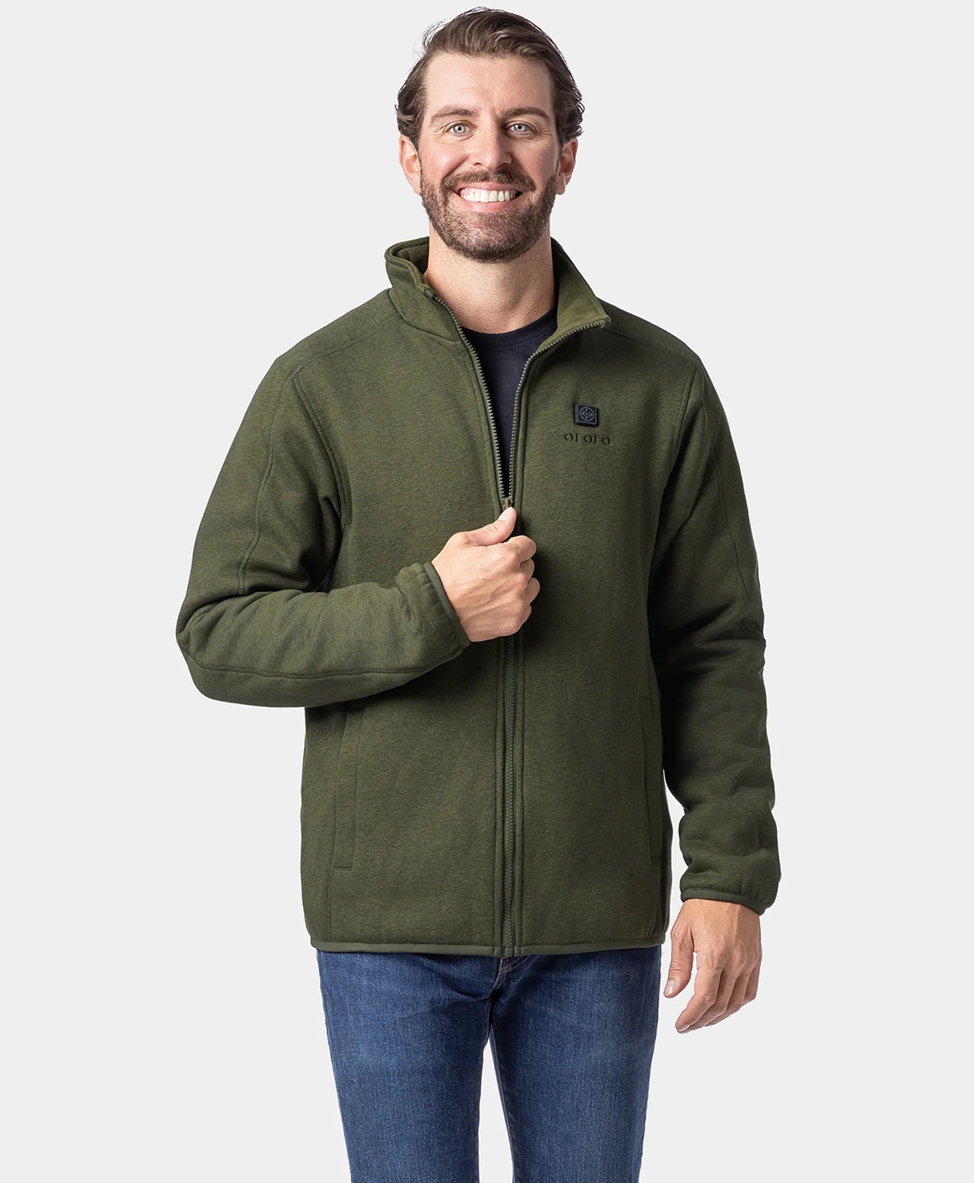 ORORO Heated Men's Heated Full-Zip Fleece Jacket - Image 19