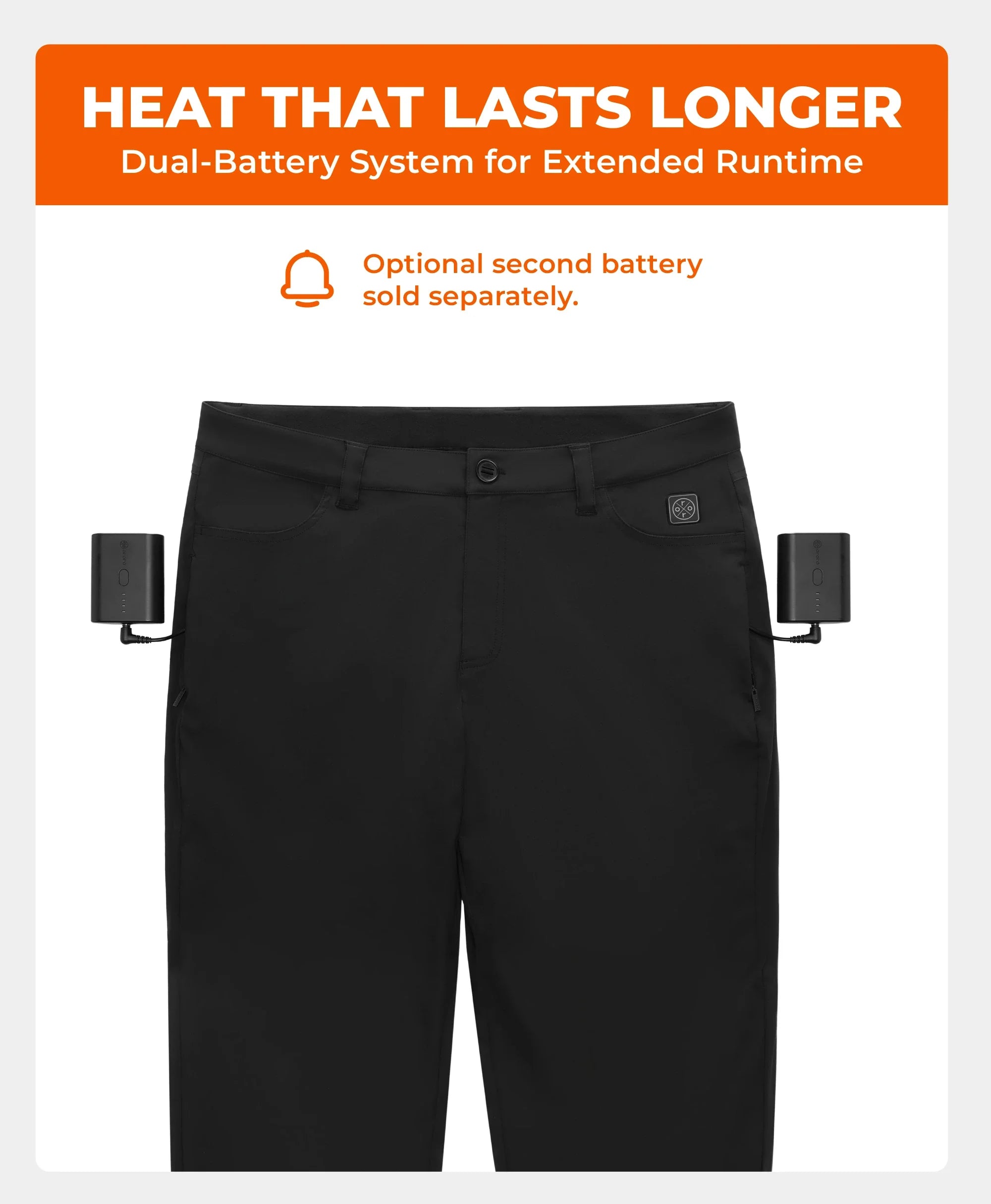 ORORO Heated Hudson Men's 3-Zone Heated Casual Pants (ORORO Heated Final Sale) - Image 4