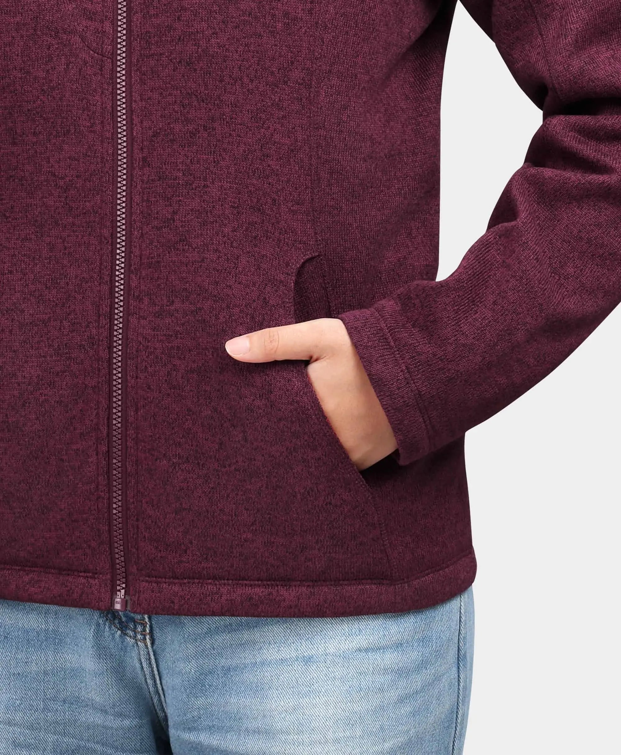 ORORO Heated (Open-box) Augusta Tournament Women's 4-Zone Heated Sweater Fleece Jacket (Battery Set Not Included) - Image 9