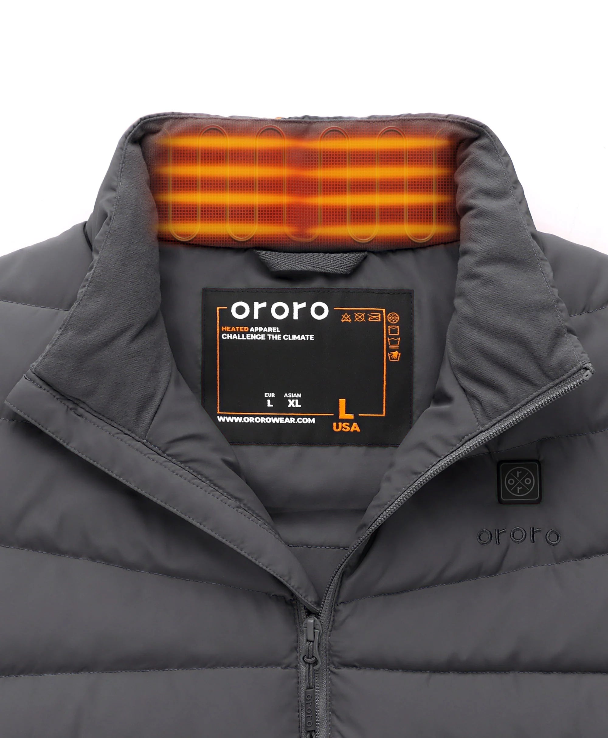 ORORO Heated Men's Heated Lightweight Down Vest - Image 7