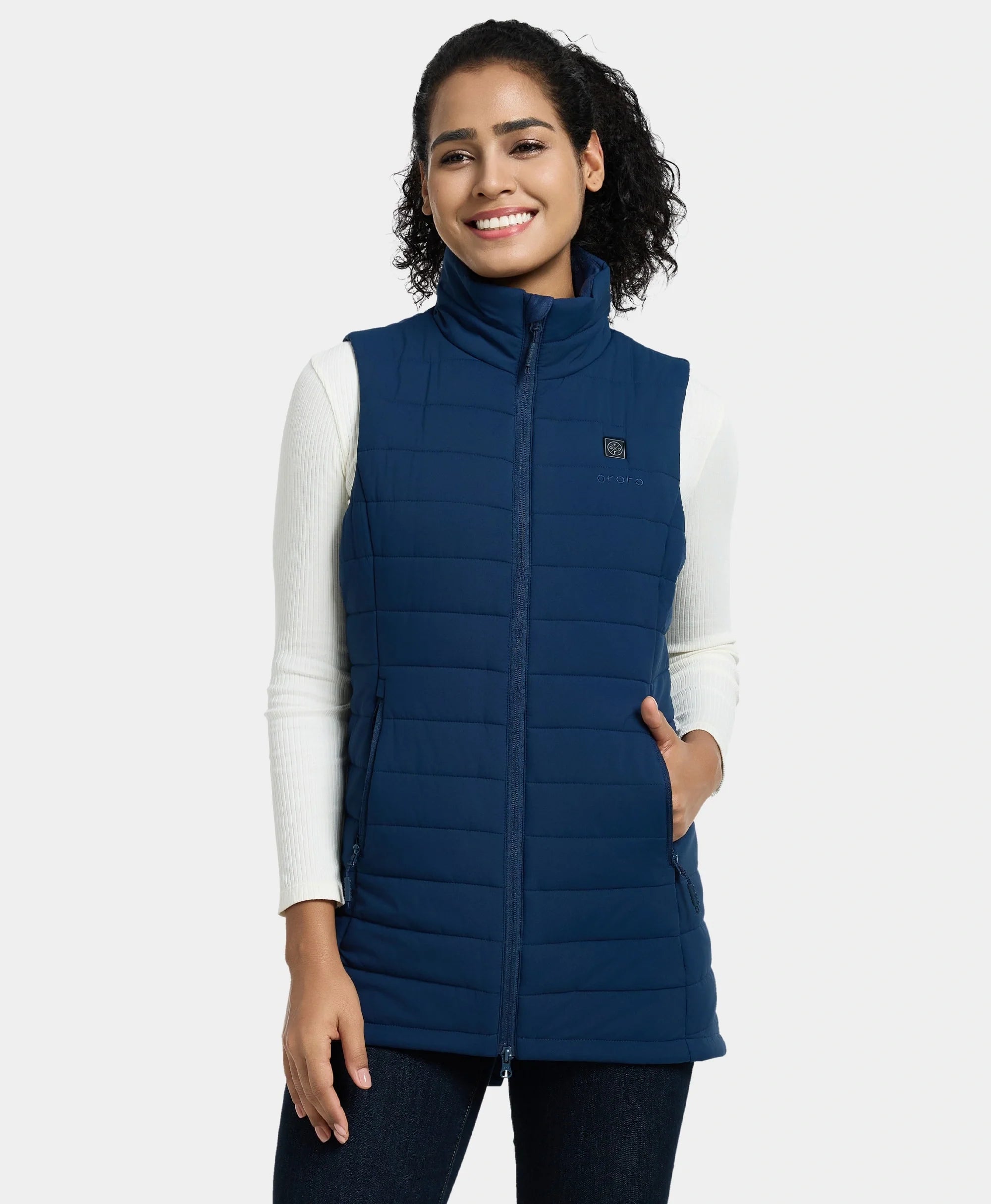 ORORO Heated Tribeca Women's Heated Long Puffer Vest (Apparel Only) - Image 42
