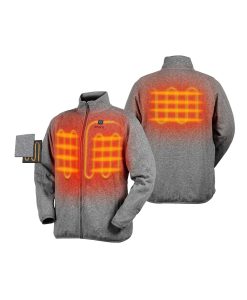 Alternative view of ORORO Heated Men's Heated Full-Zip Fleece Jacket - Flecking Gray (ORORO Heated Final Sale)