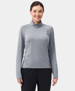 ORORO Heated Women's TechTrail ¼- Zip Long Sleeve Shirt