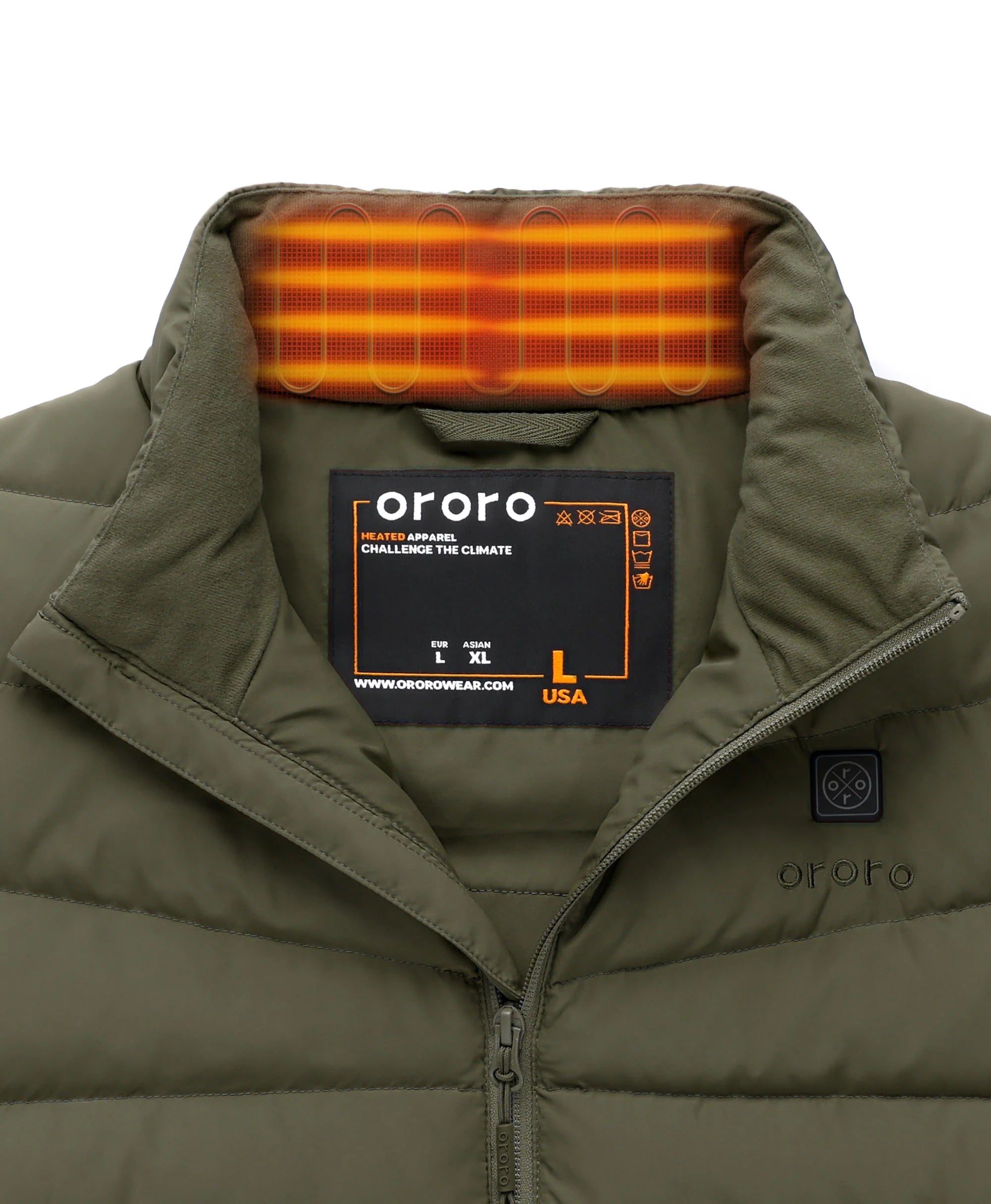 ORORO Heated Men's Heated Lightweight Down Vest - Image 31
