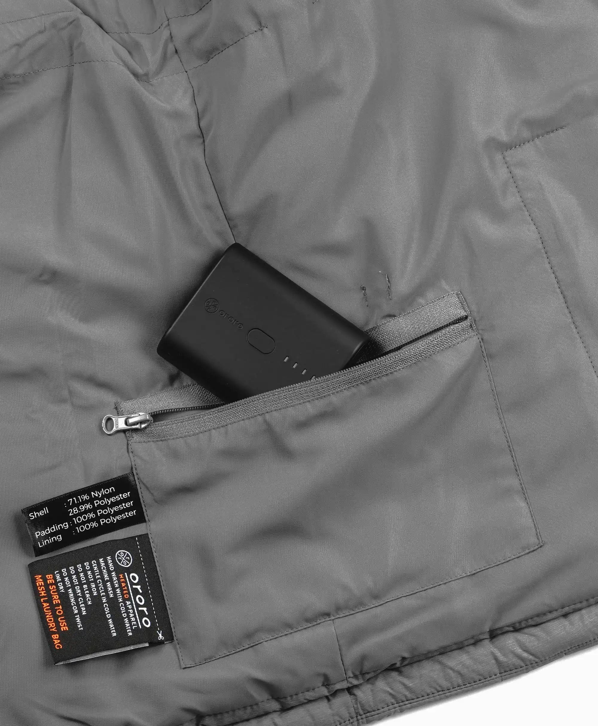 ORORO Heated Men's Classic Heated Vest - Flecking Gray - Image 15