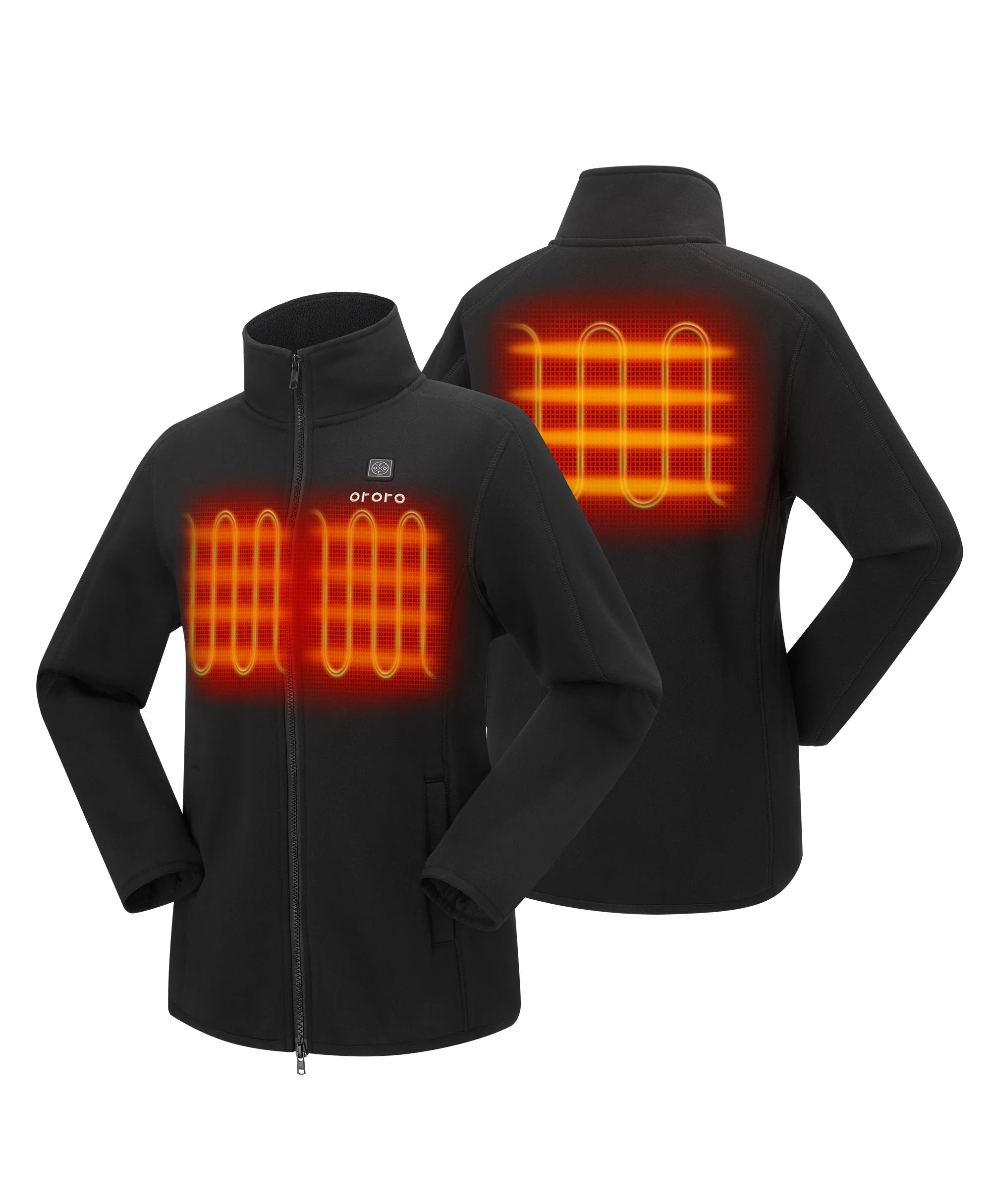 ORORO Heated (Open-box) Florence Women's Heated Fleece Jacket - Black (Battery Set Not Included)