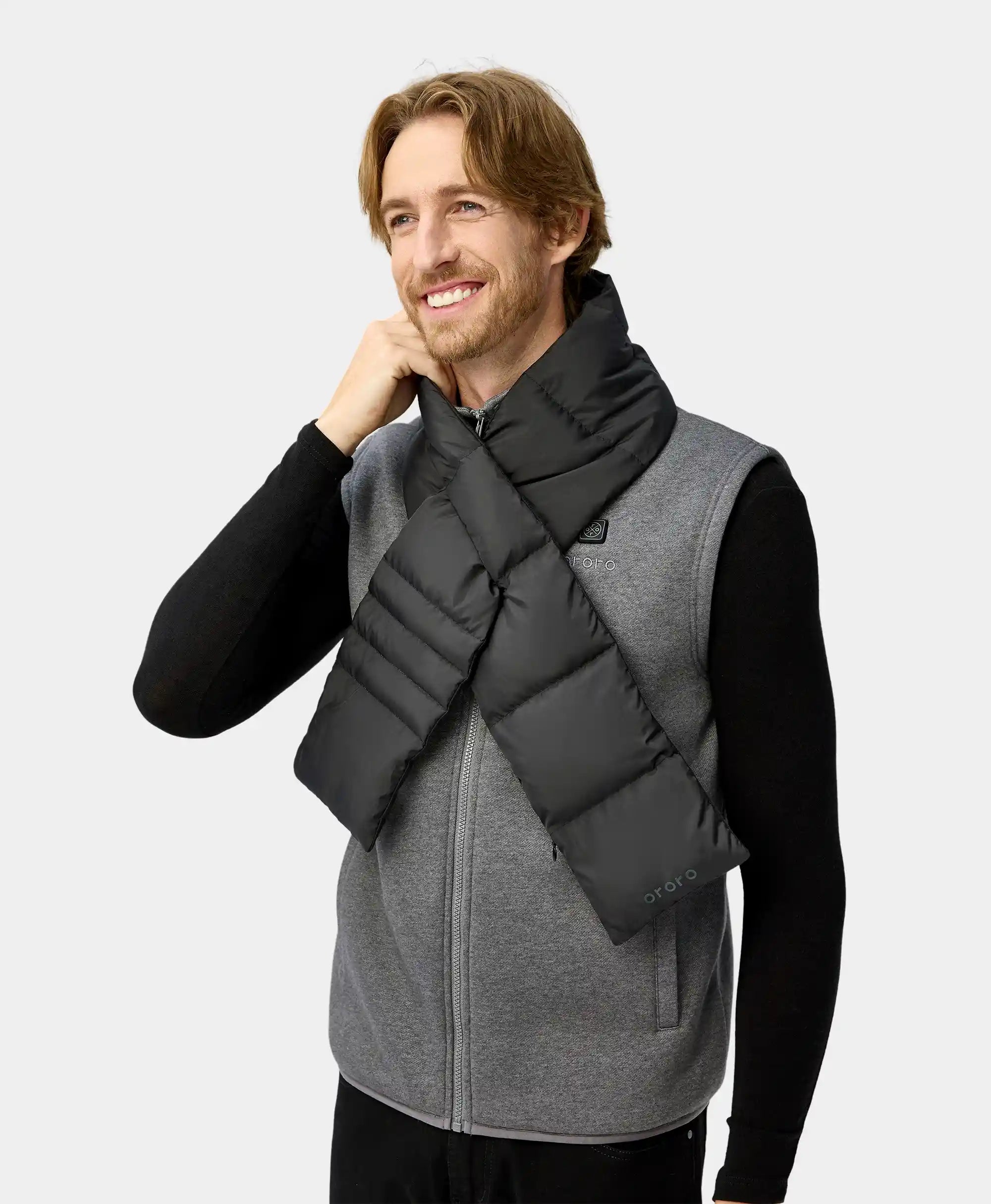 ORORO Heated Unisex Heated Puffer Down Scarf (Long) (ORORO Heated Final Sale) - Image 5
