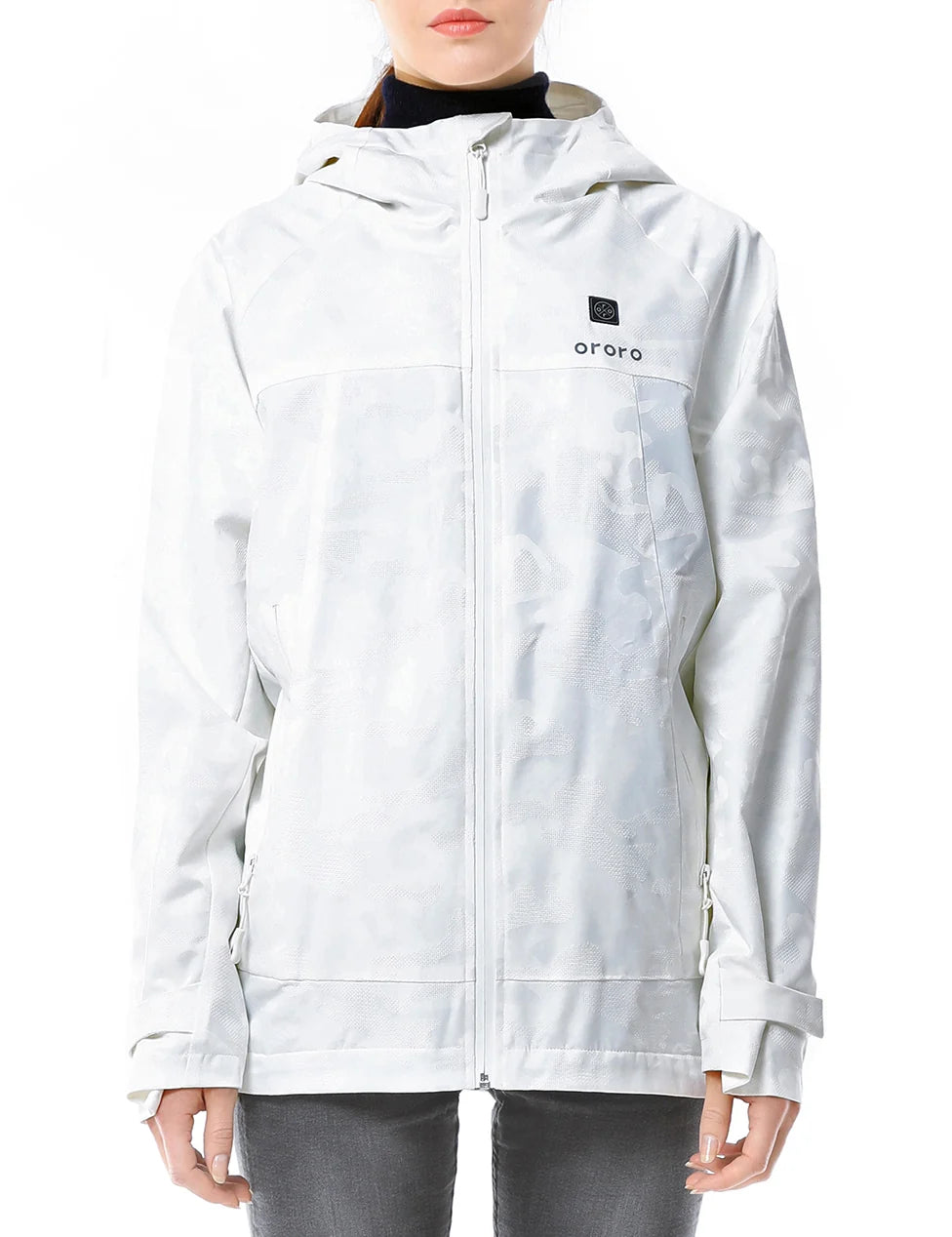ORORO Heated Women Camo Heated Jacket - White (Discontinued)