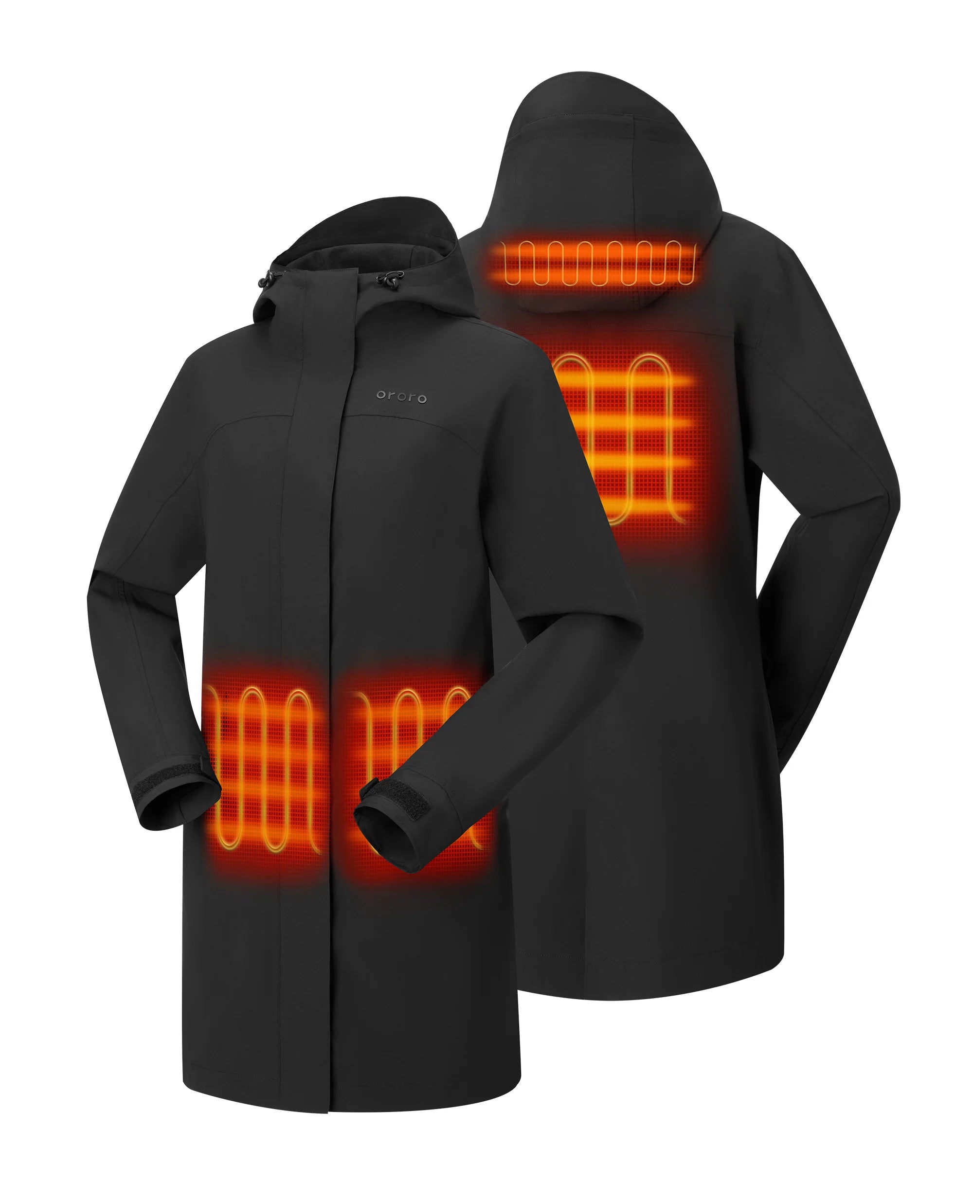 ORORO Heated Downtown Women's Heated Rain Trench (Apparel Only) - Image 18