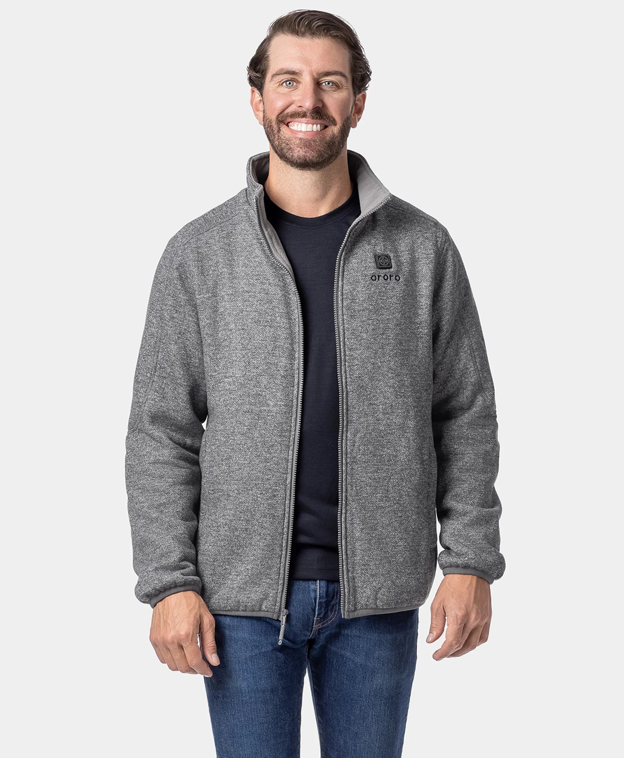 ORORO Heated Men's Heated Full-Zip Fleece Jacket - Image 4