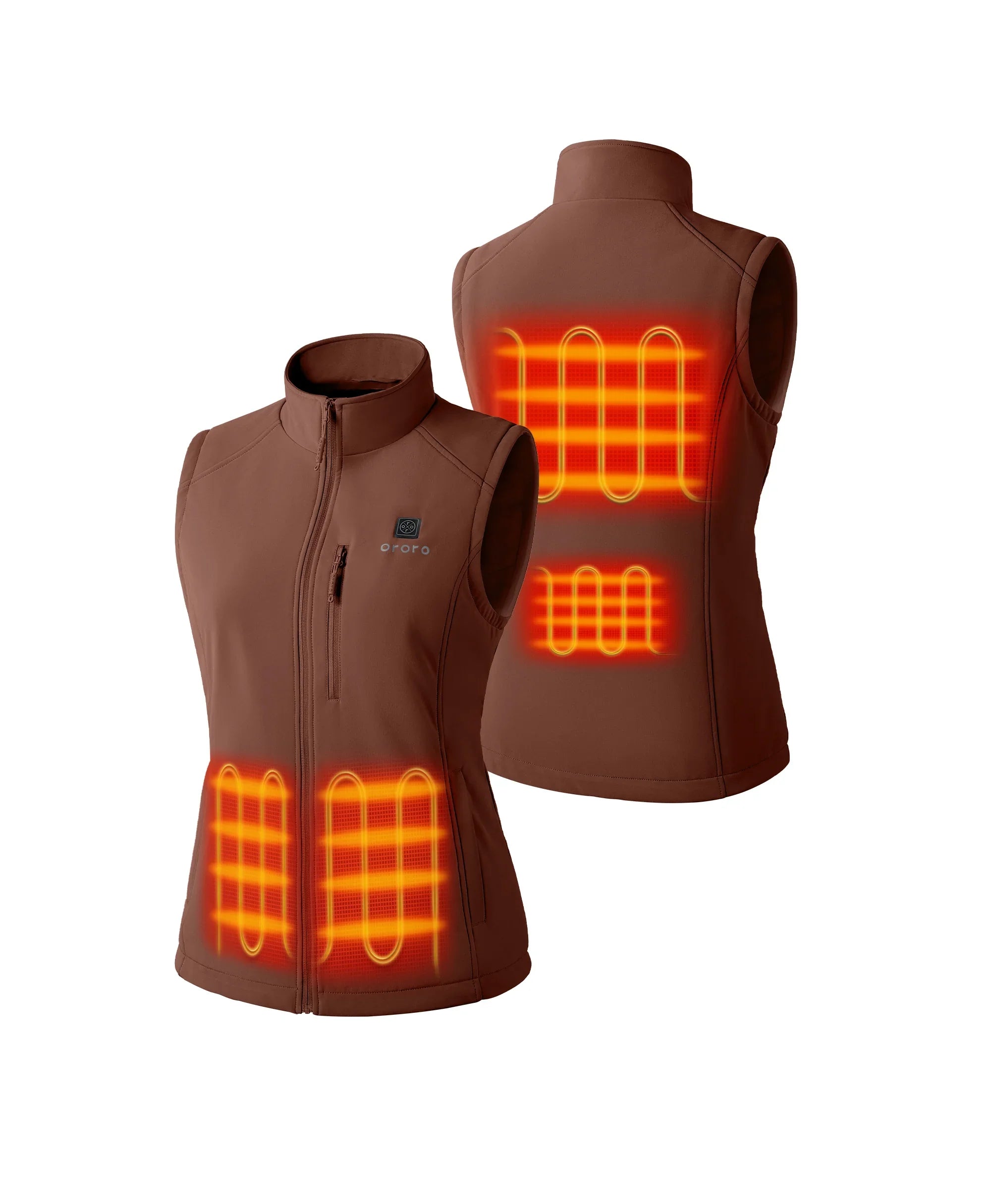 ORORO Heated Women's Heated Softshell Vest - Lower Back Heating (Apparel Only) - Image 50