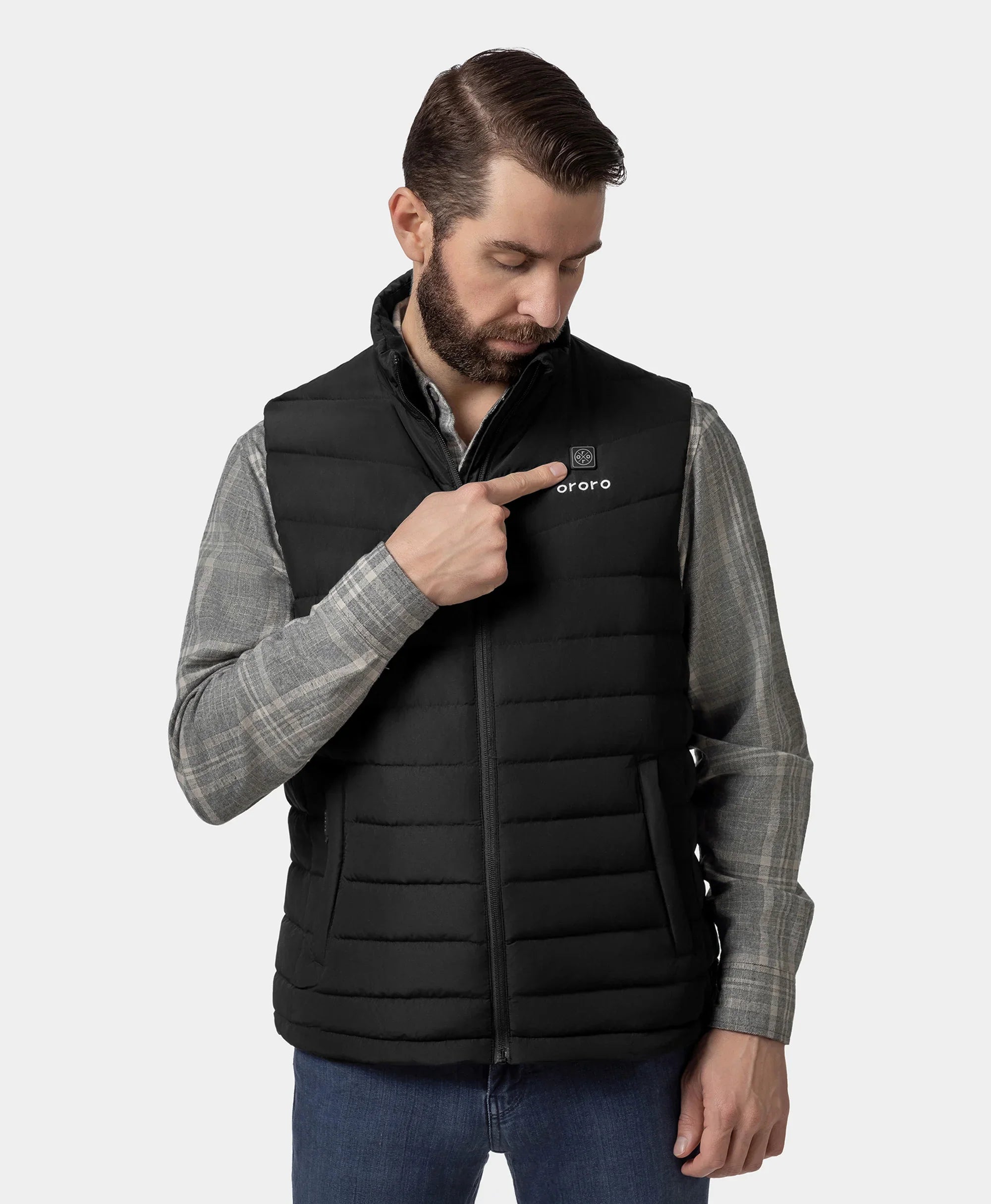 ORORO Heated Men's Heated Lightweight Down Vest - Image 19
