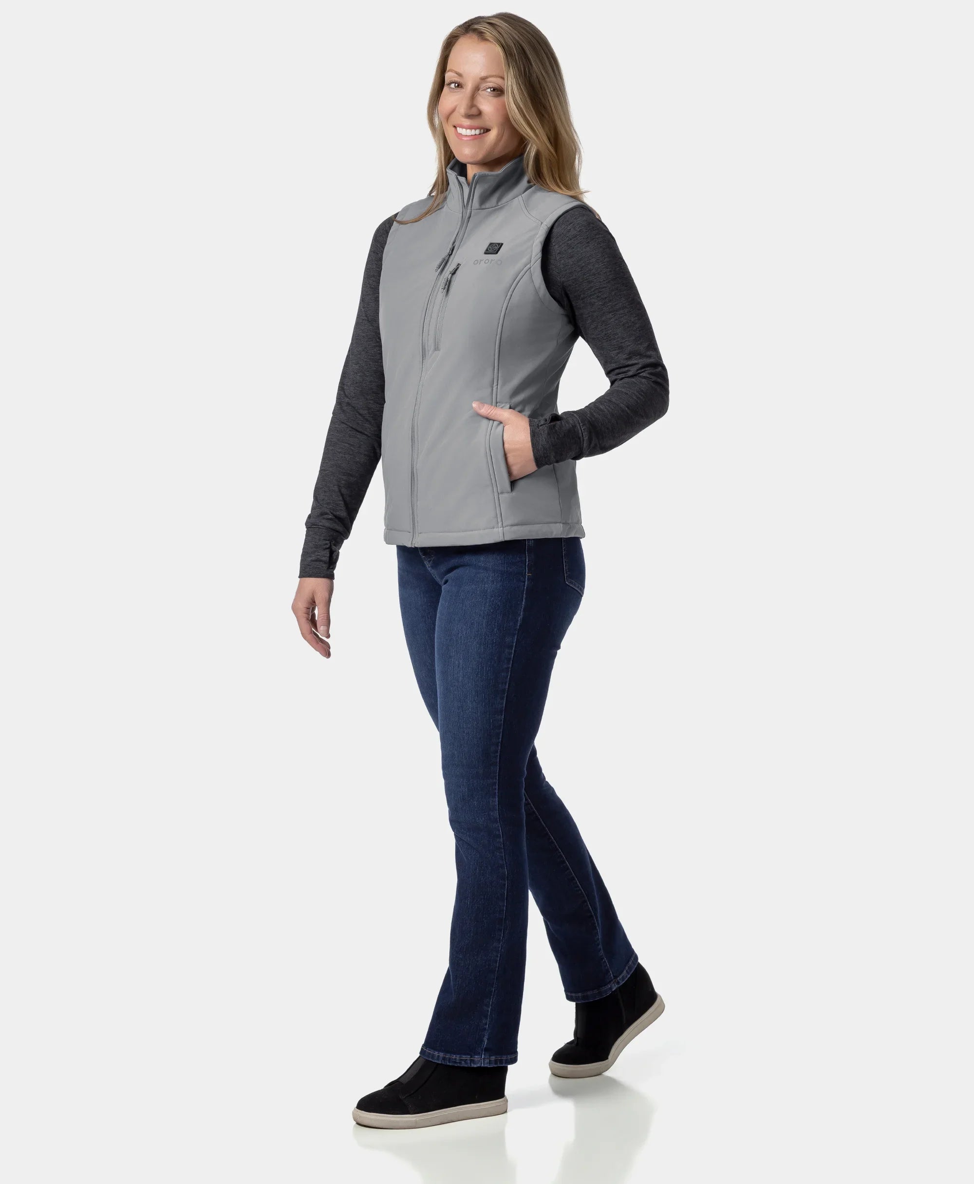 ORORO Heated Women's Heated Softshell Vest - Lower Back Heating (Apparel Only) - Image 40