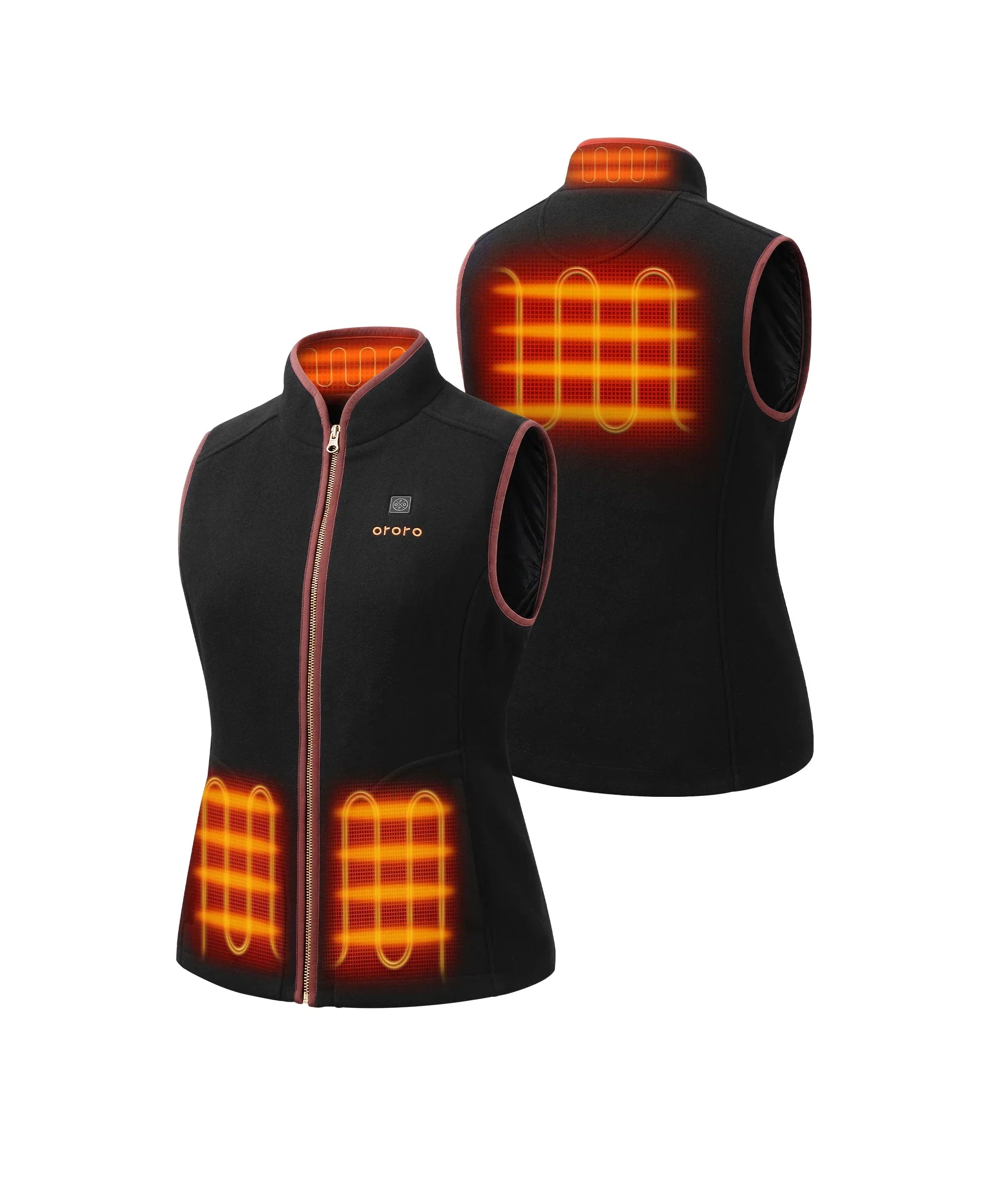 ORORO Heated Ascot Women's 4-Zone Heated Wool Vest - Image 2