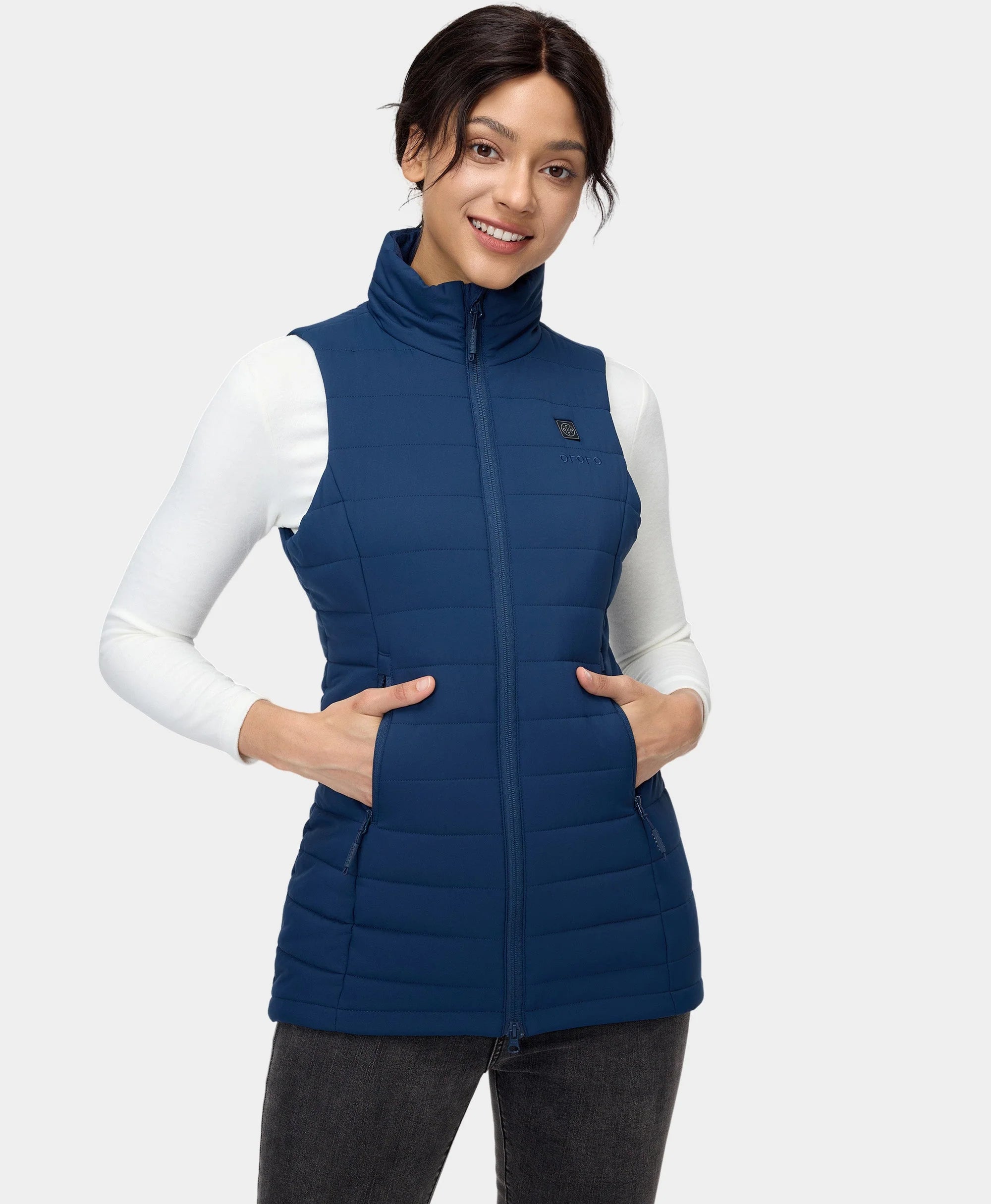 ORORO Heated Tribeca Women's Heated Long Puffer Vest (Apparel Only) - Image 39